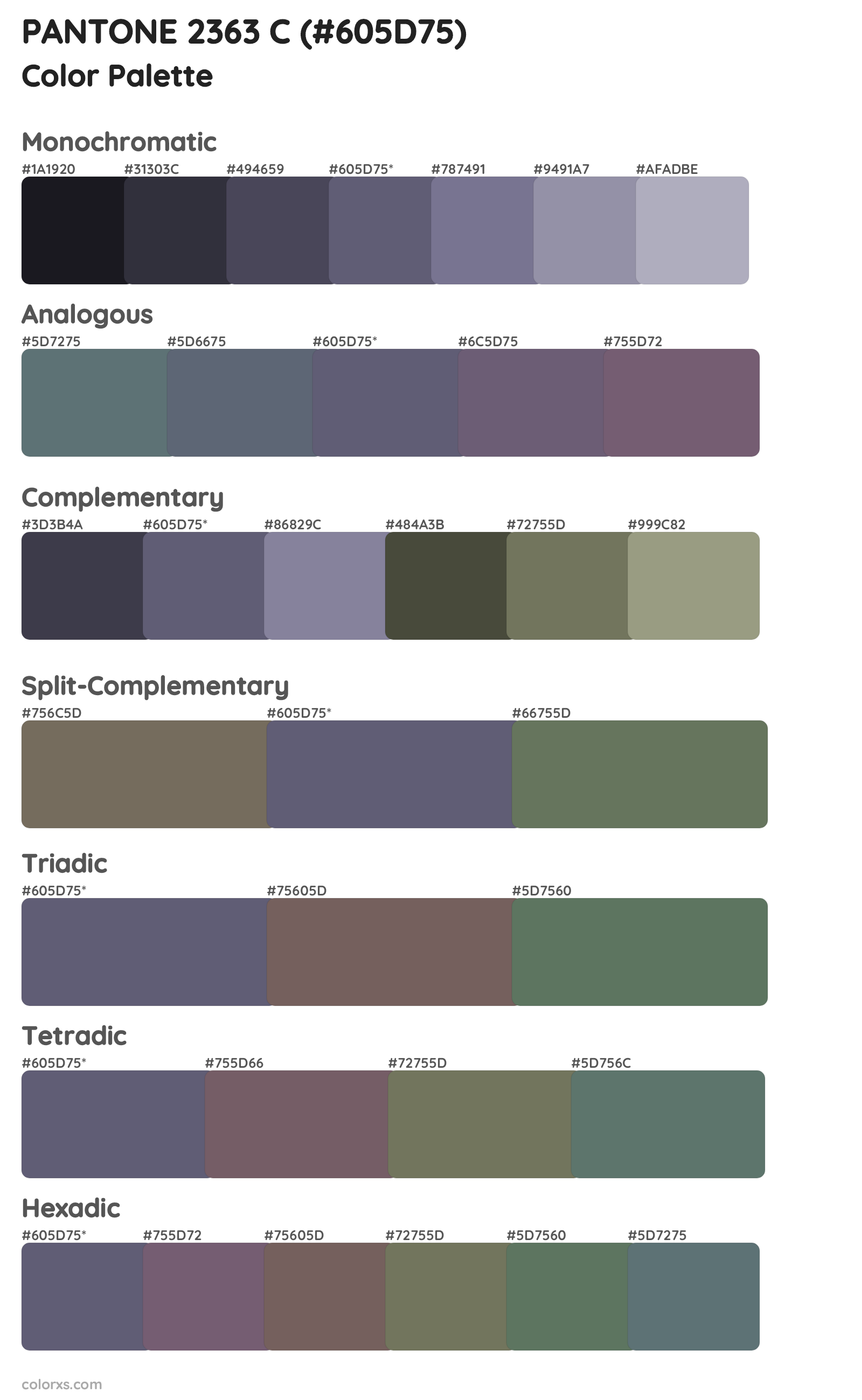 PANTONE 2363 C Color Scheme Palettes