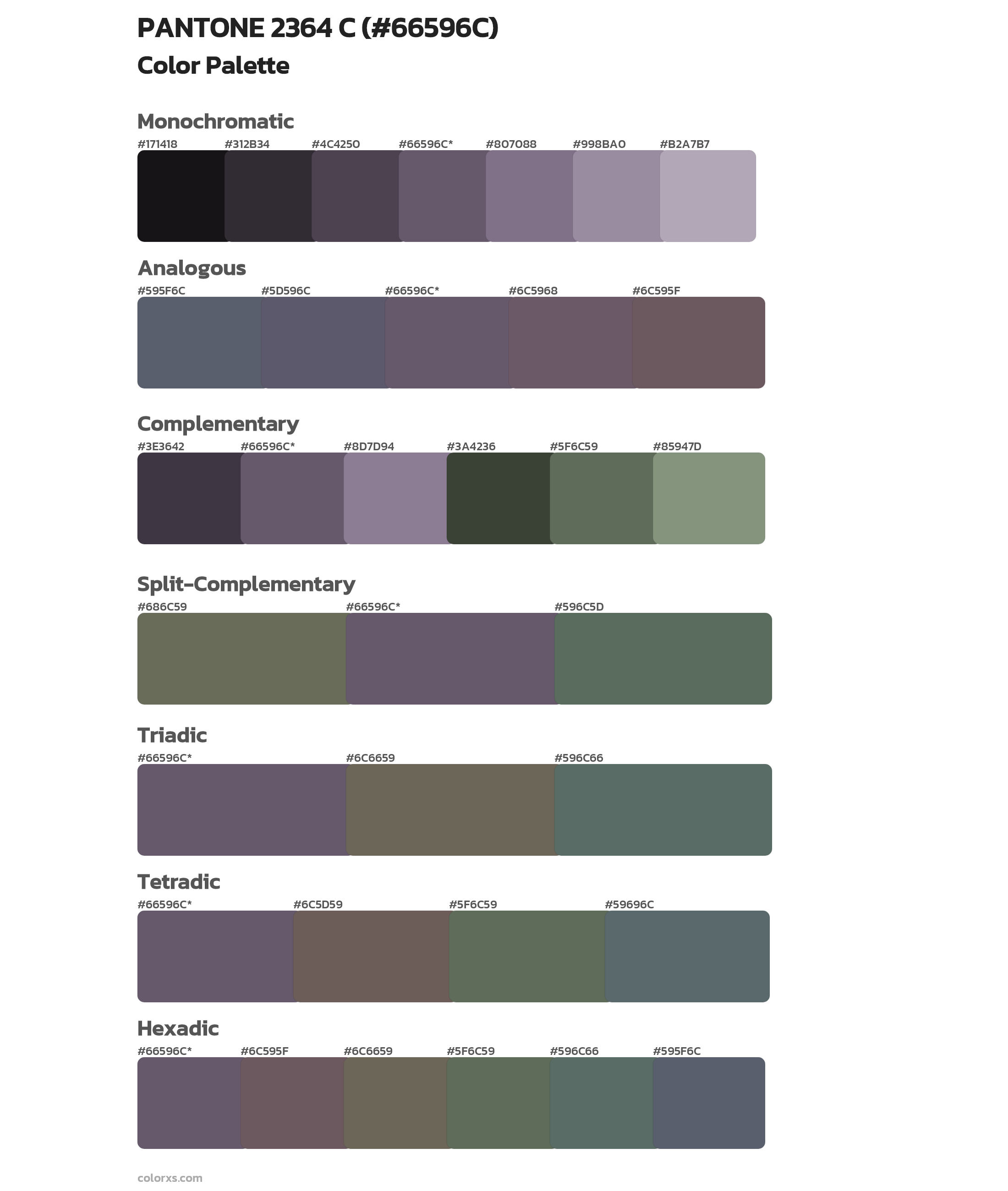 PANTONE 2364 C Color Scheme Palettes