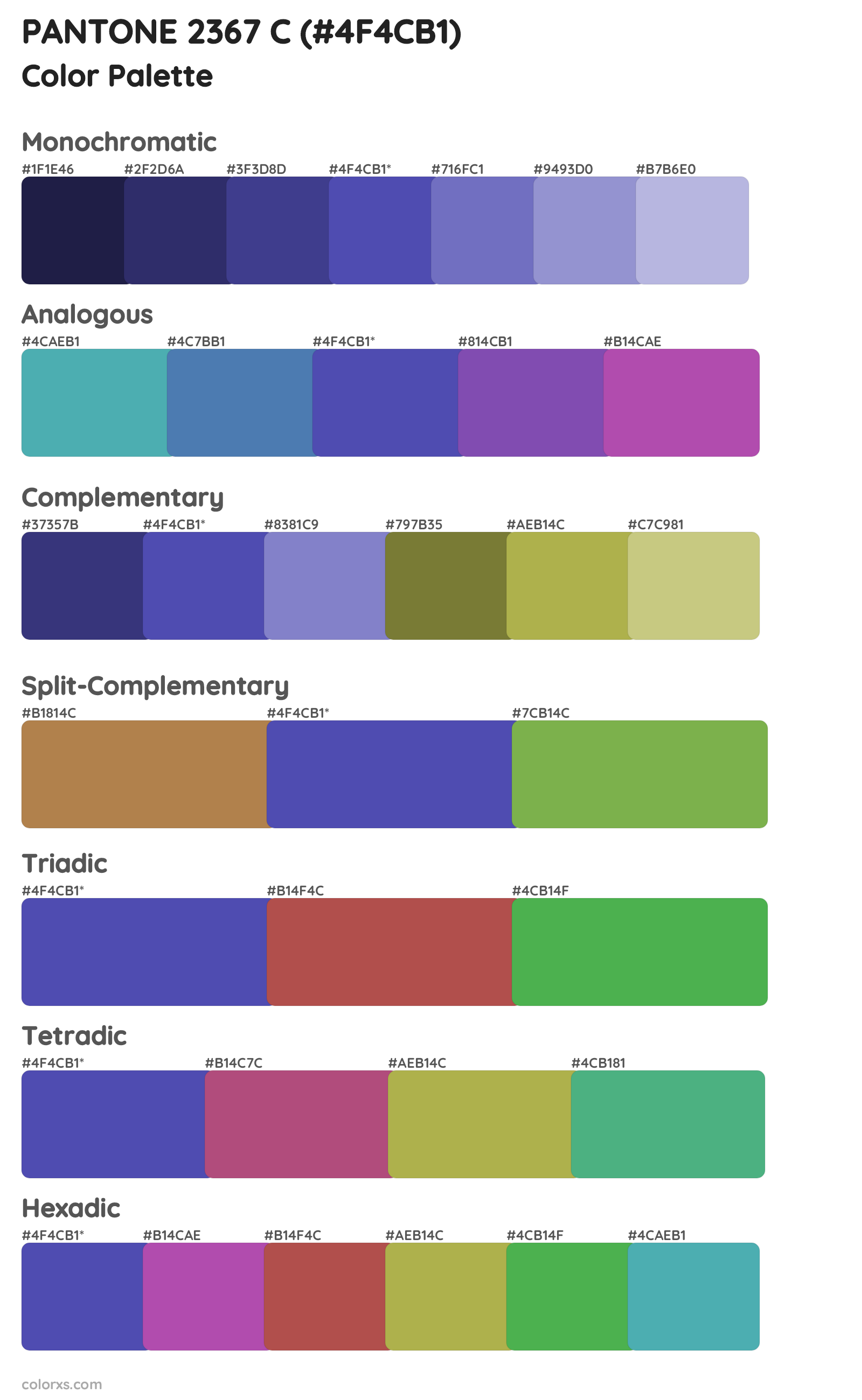 PANTONE 2367 C Color Scheme Palettes