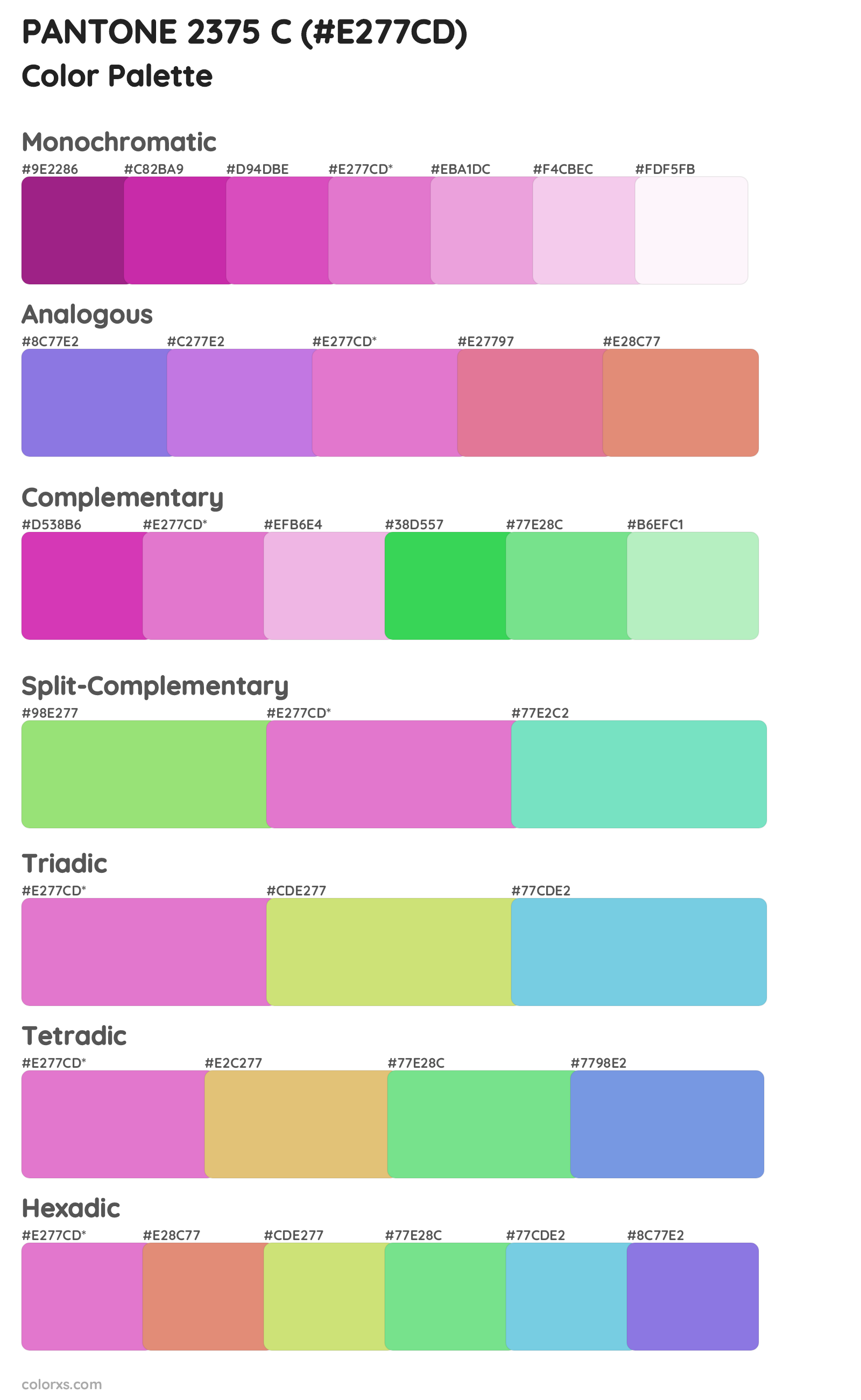 PANTONE 2375 C Color Scheme Palettes