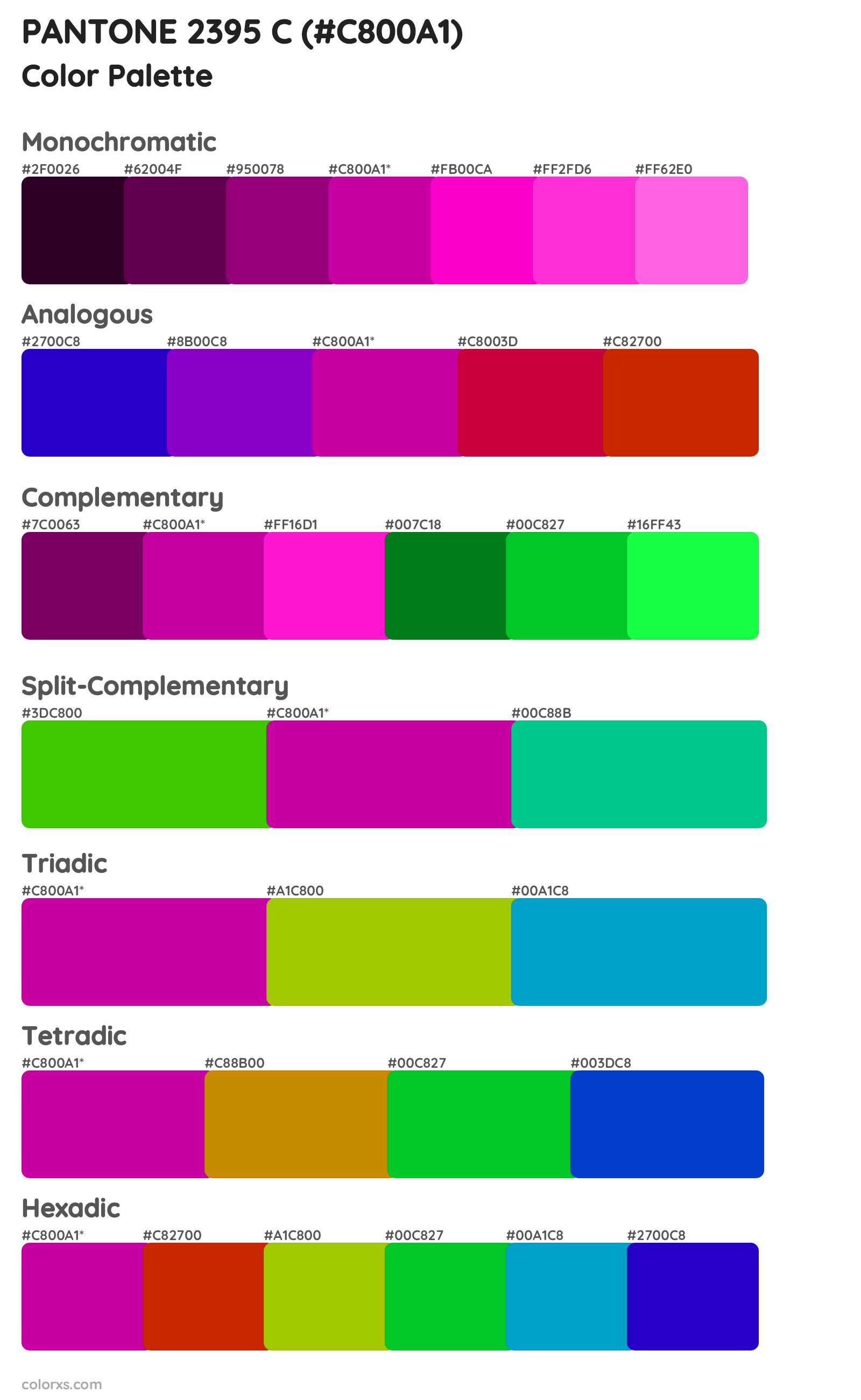 PANTONE 2395 C Color Scheme Palettes