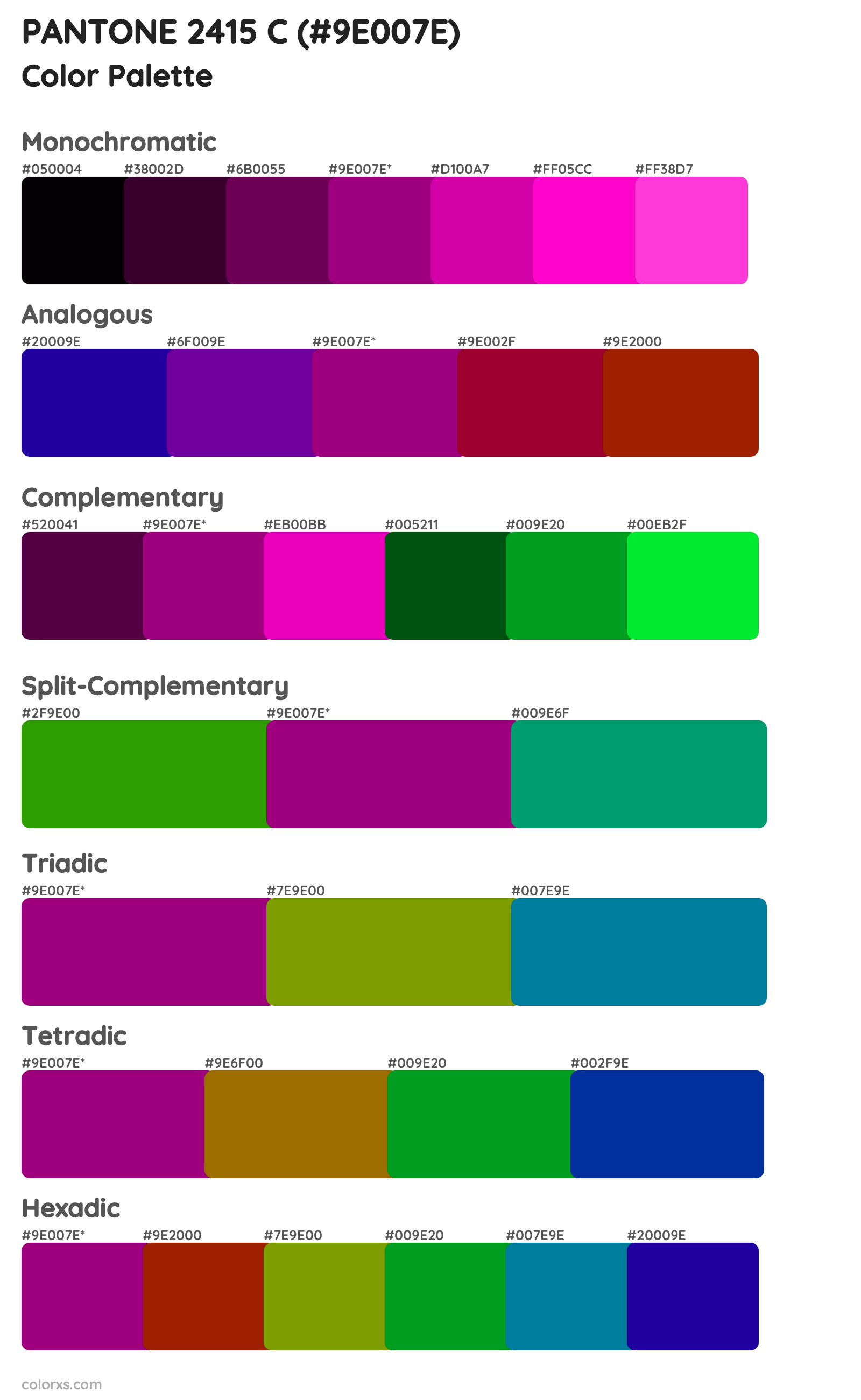 PANTONE 2415 C Color Scheme Palettes