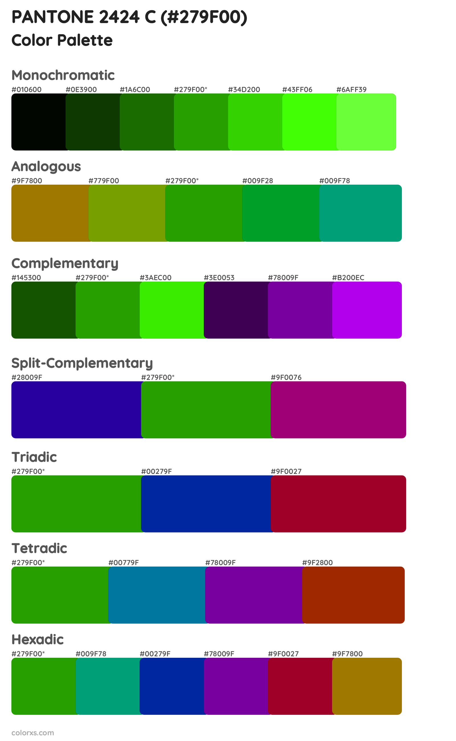 PANTONE 2424 C Color Scheme Palettes