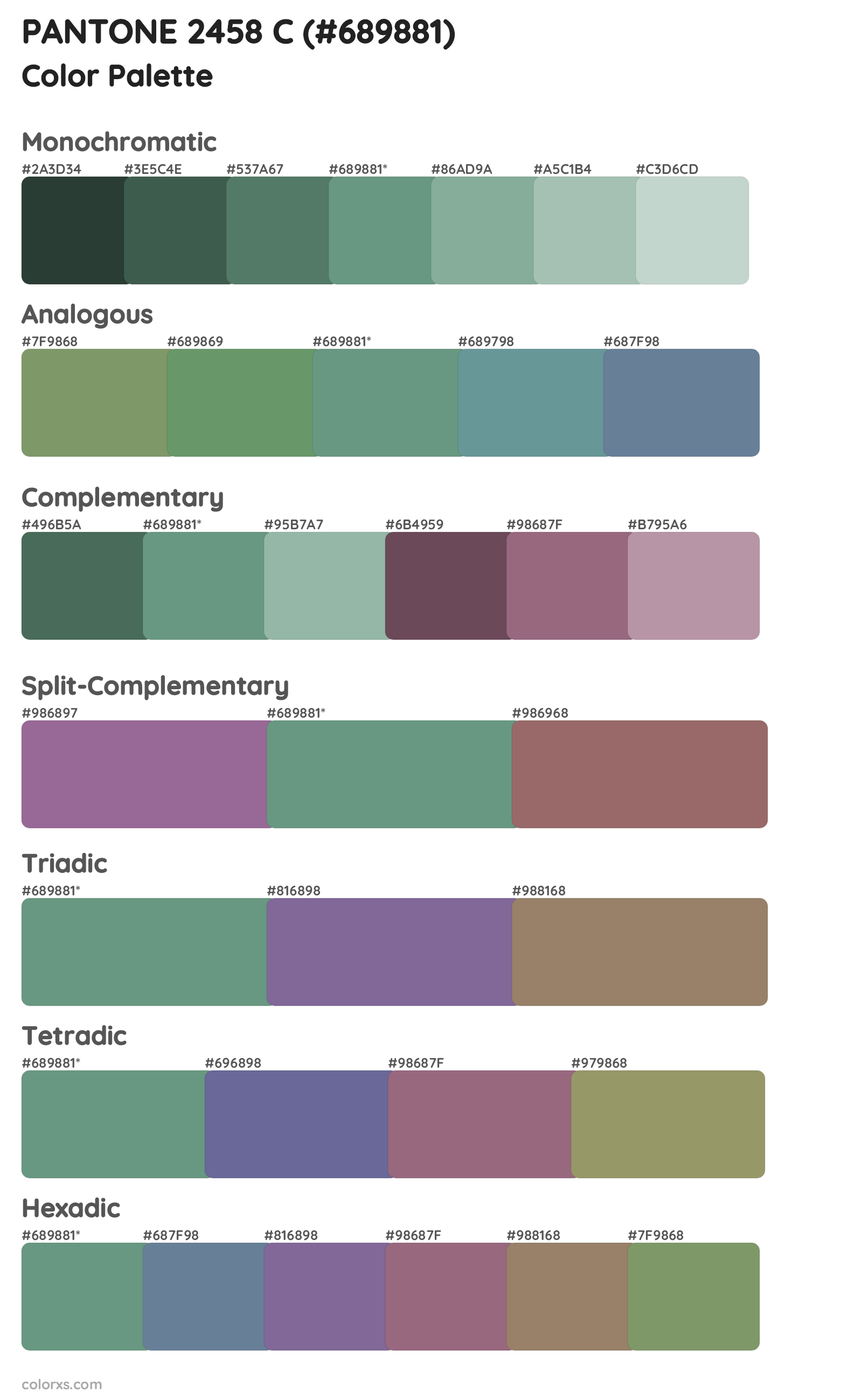 PANTONE 2458 C Color Scheme Palettes