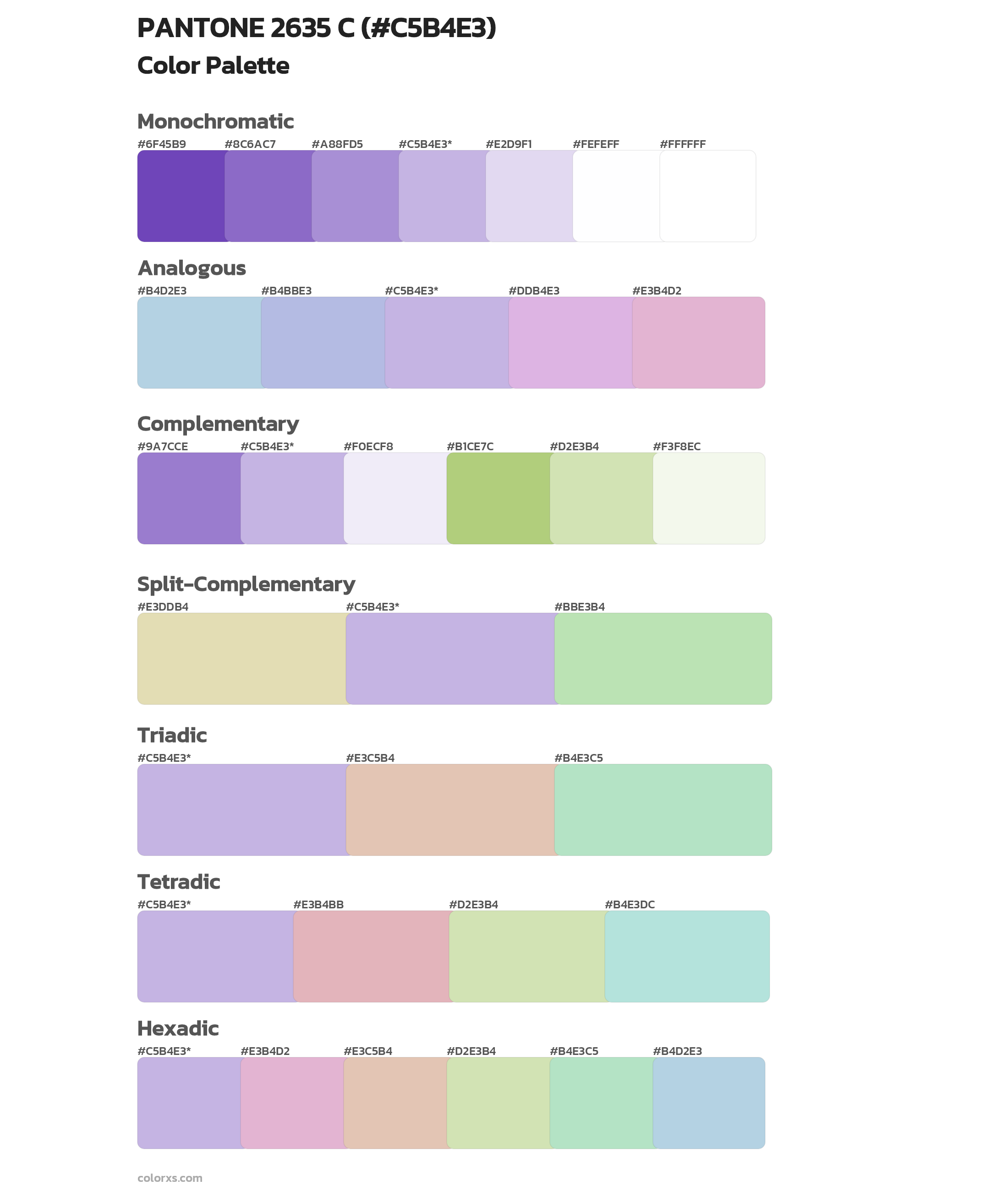 PANTONE 2635 C Color Scheme Palettes