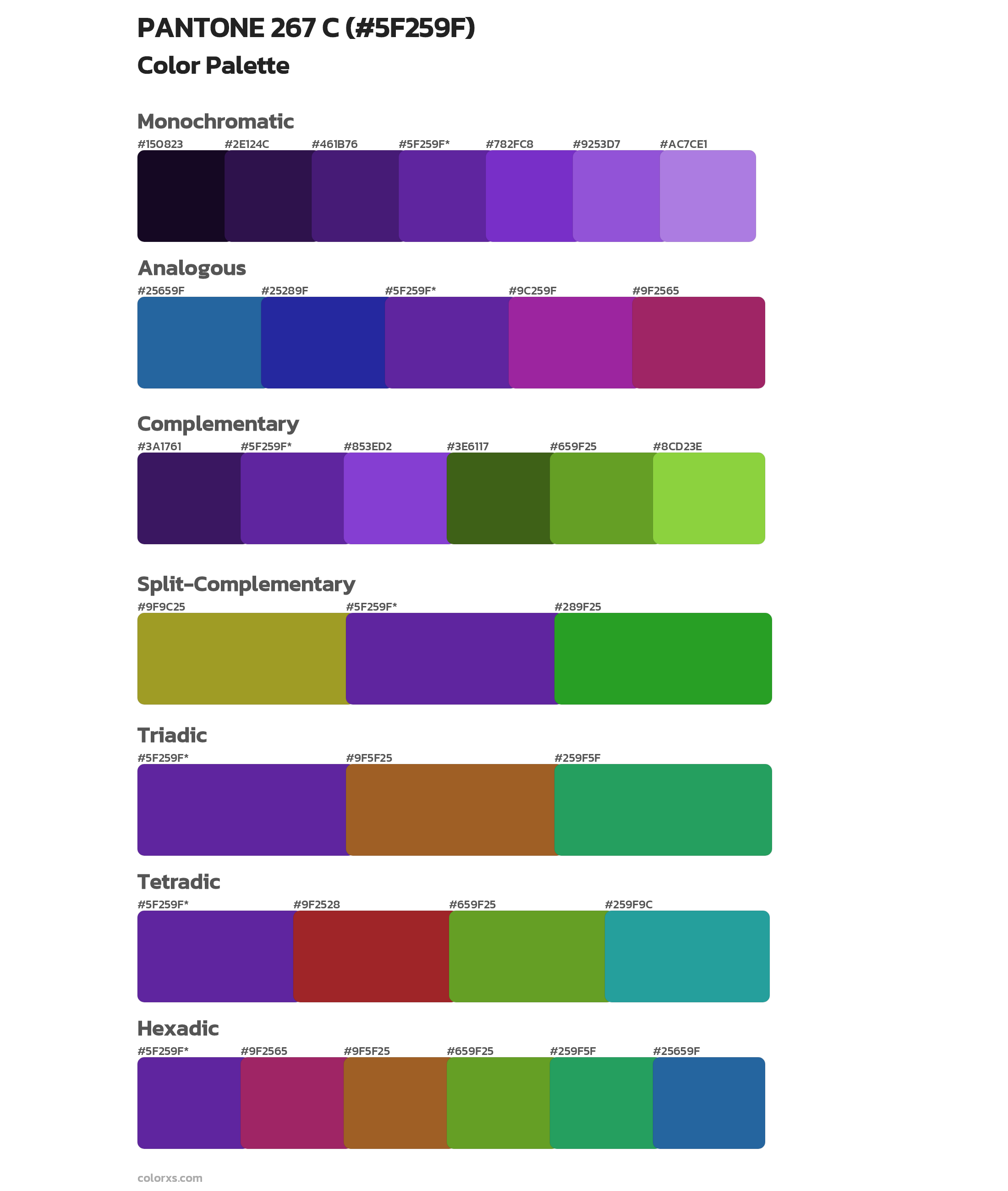 PANTONE 267 C Color Scheme Palettes