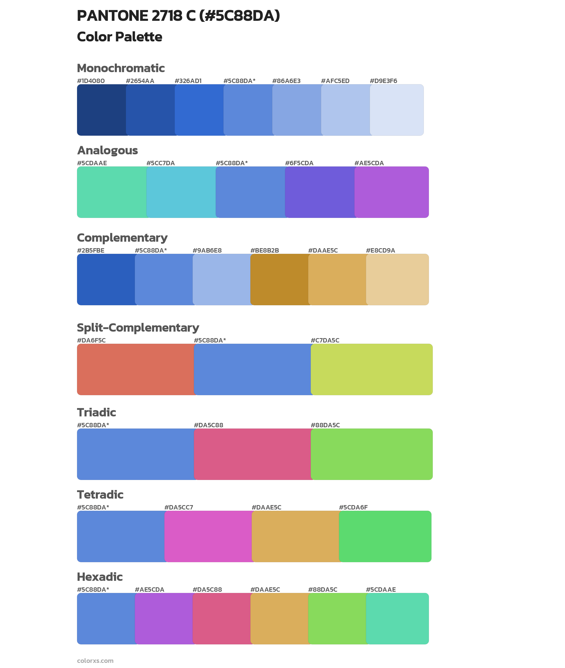 PANTONE 2718 C Color Scheme Palettes