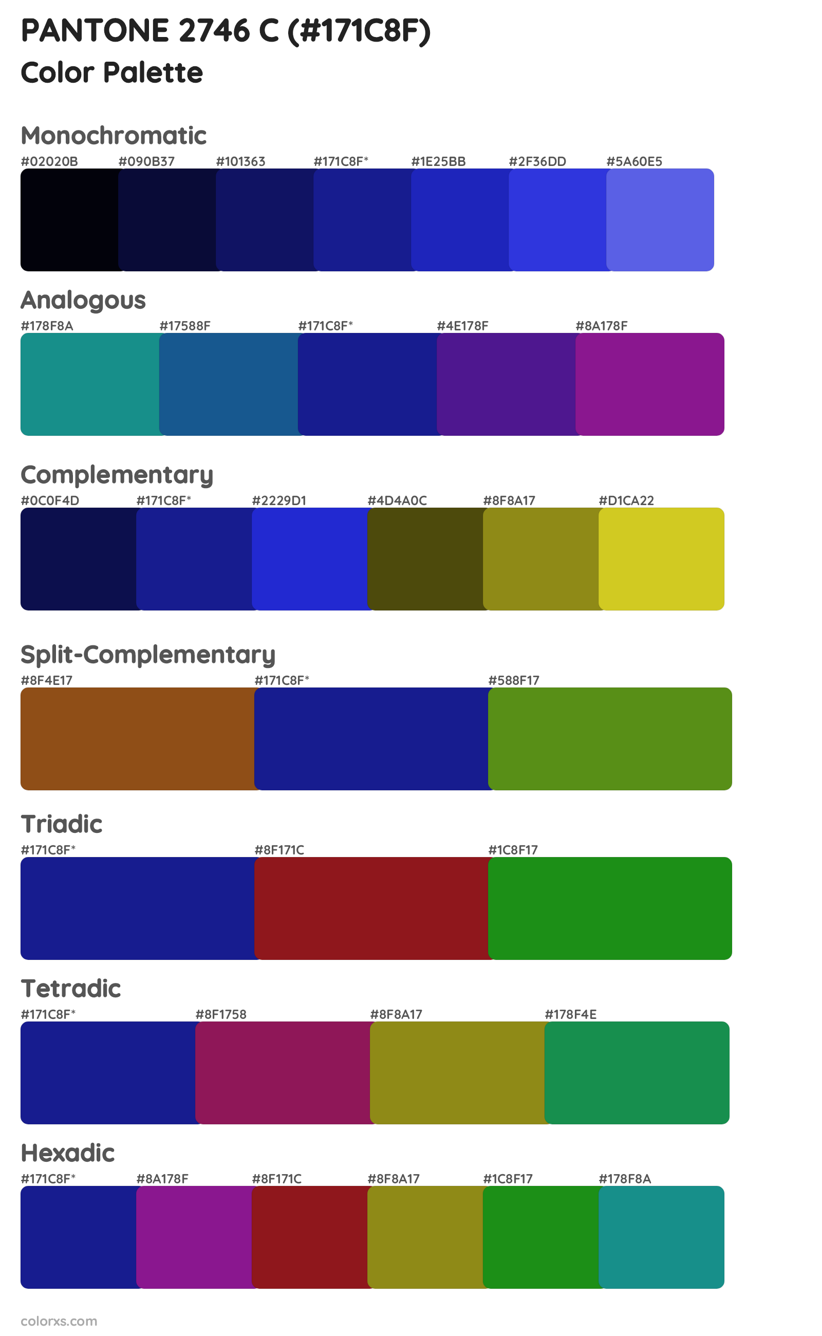 PANTONE 2746 C Color Scheme Palettes