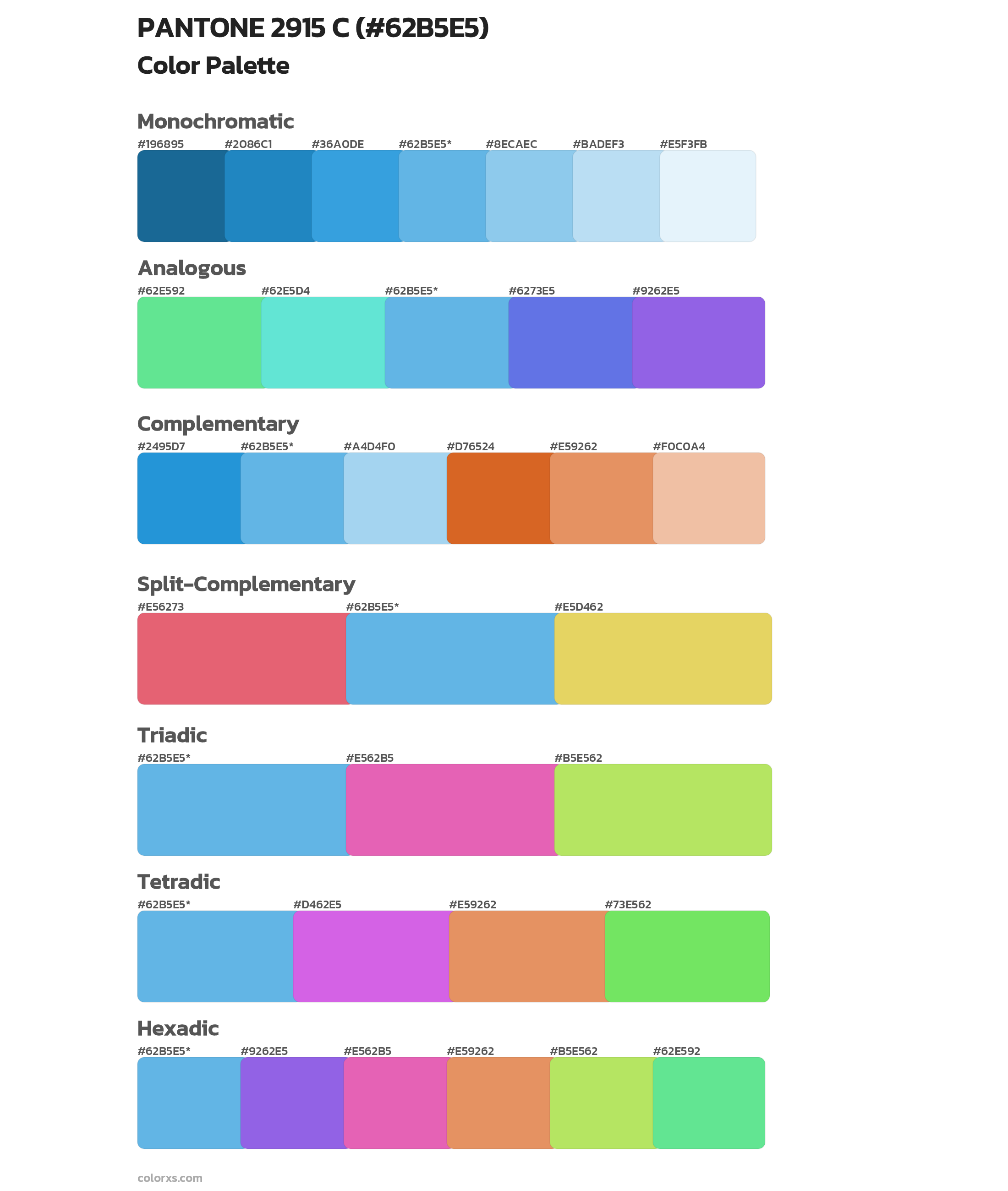 PANTONE 2915 C Color Scheme Palettes