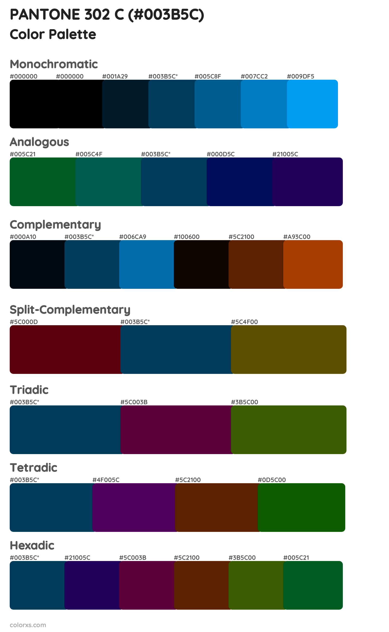 PANTONE 302 C Color Scheme Palettes