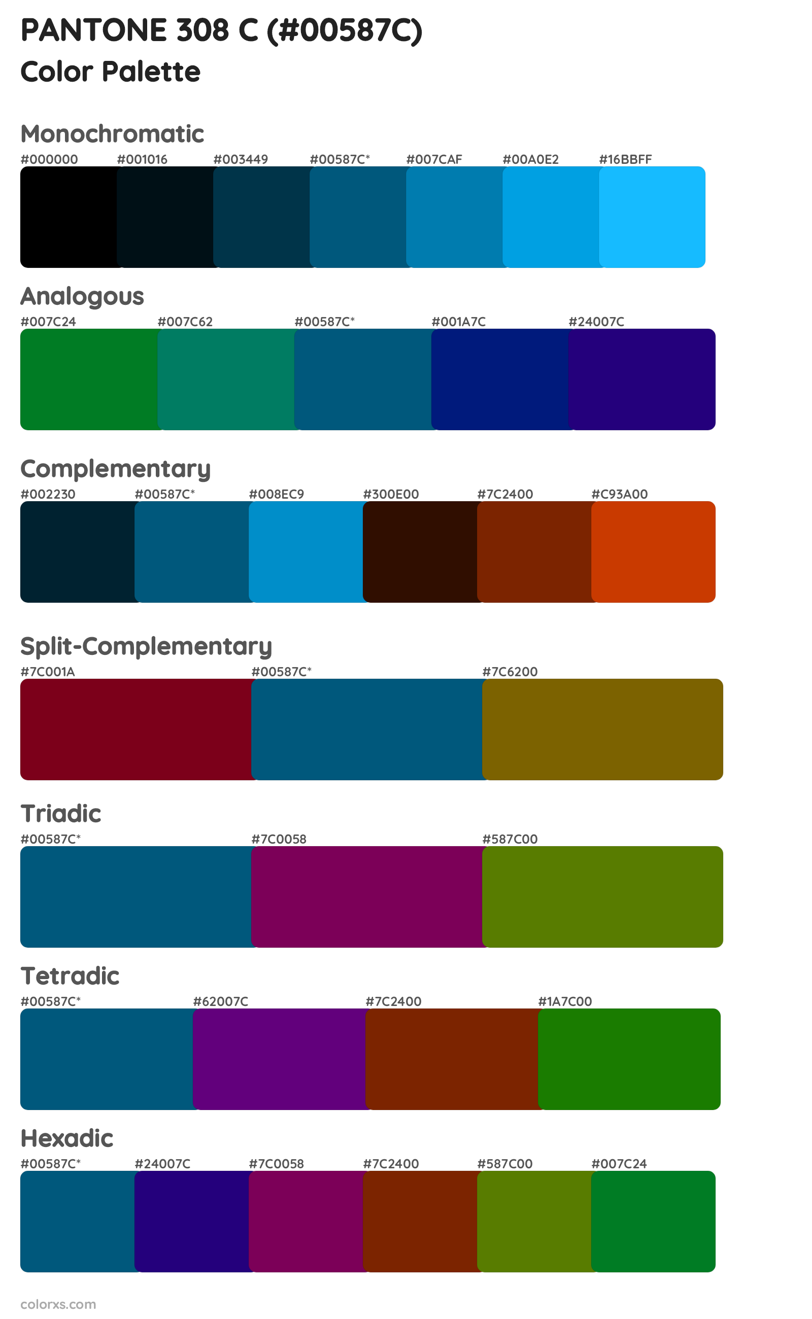 PANTONE 308 C Color Scheme Palettes