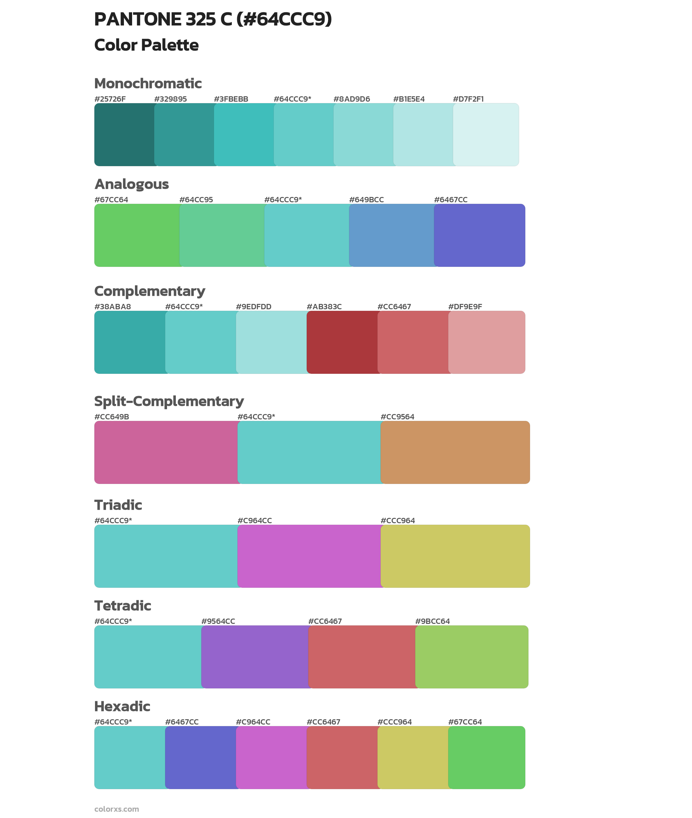 PANTONE 325 C Color Scheme Palettes