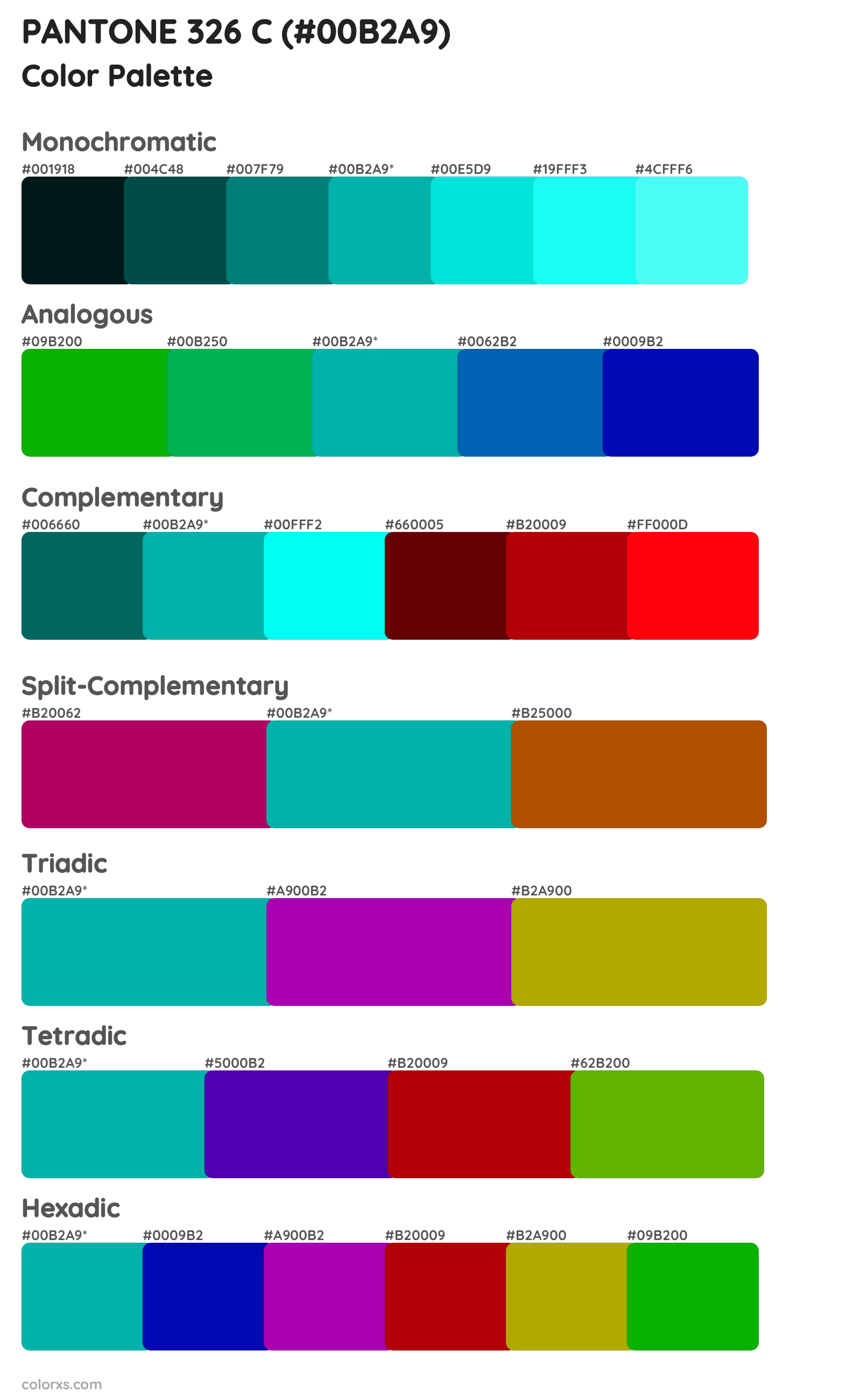 PANTONE 326 C Color Scheme Palettes