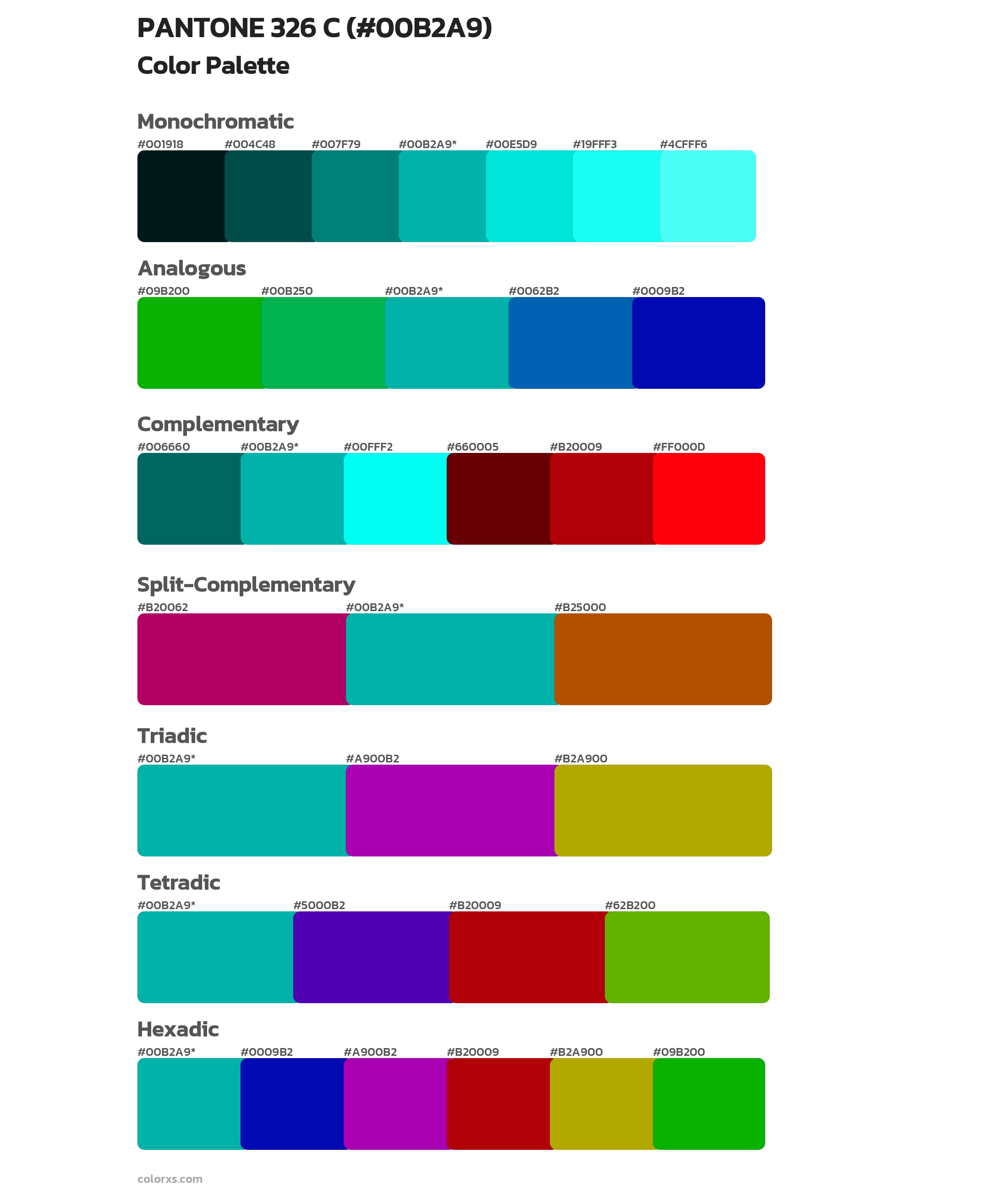 PANTONE 326 C Color Scheme Palettes