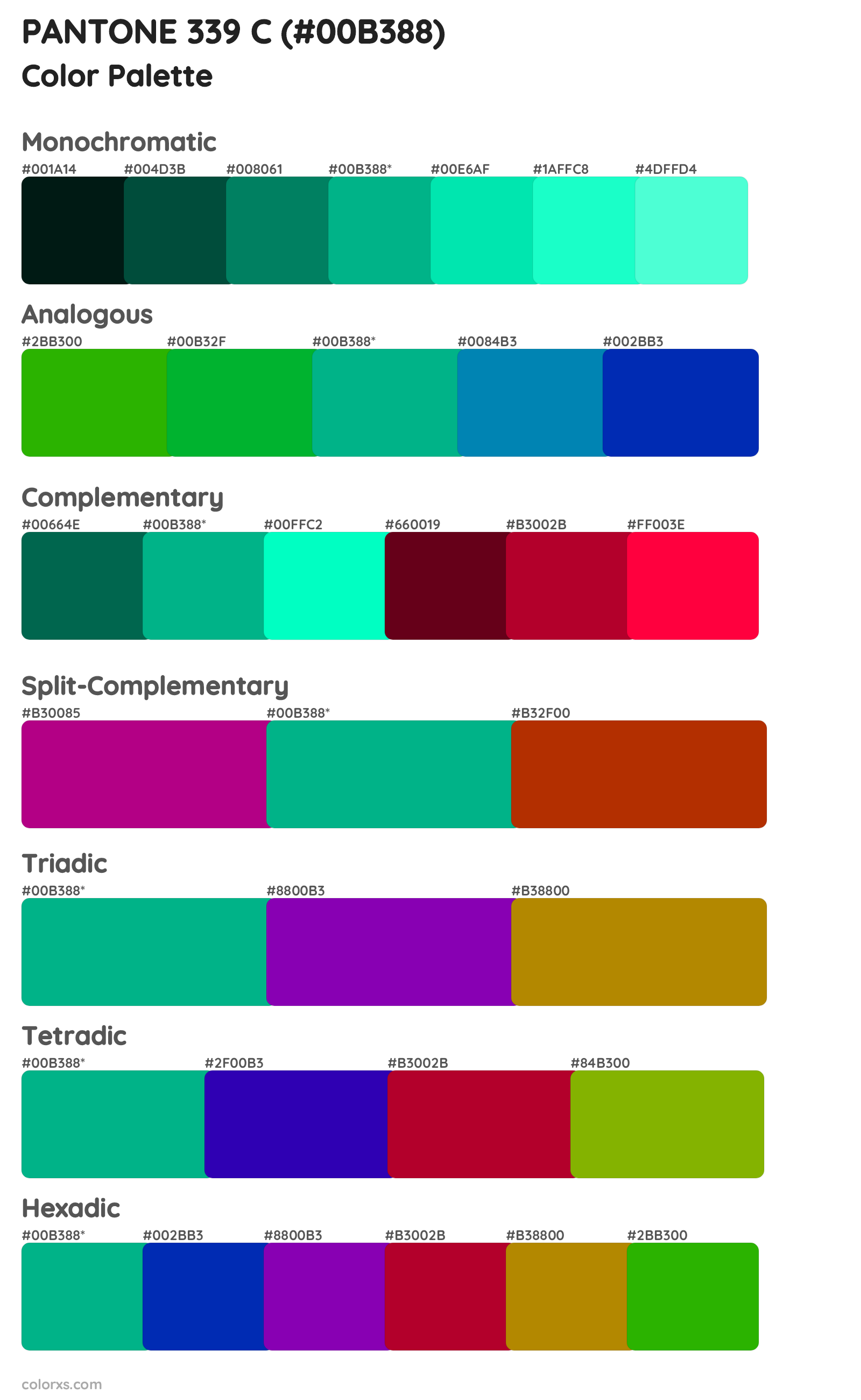 PANTONE 339 C Color Scheme Palettes