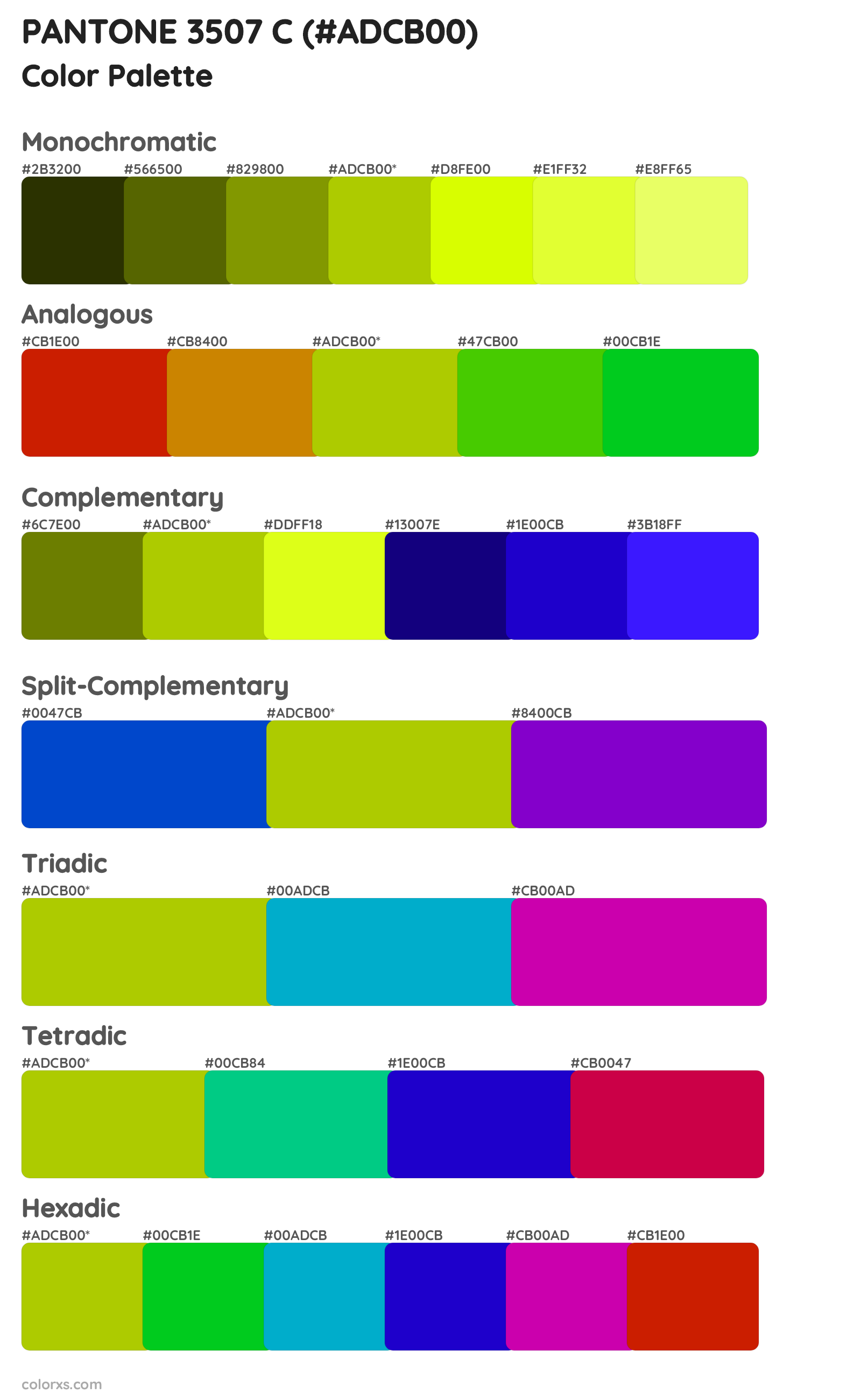PANTONE 3507 C Color Scheme Palettes