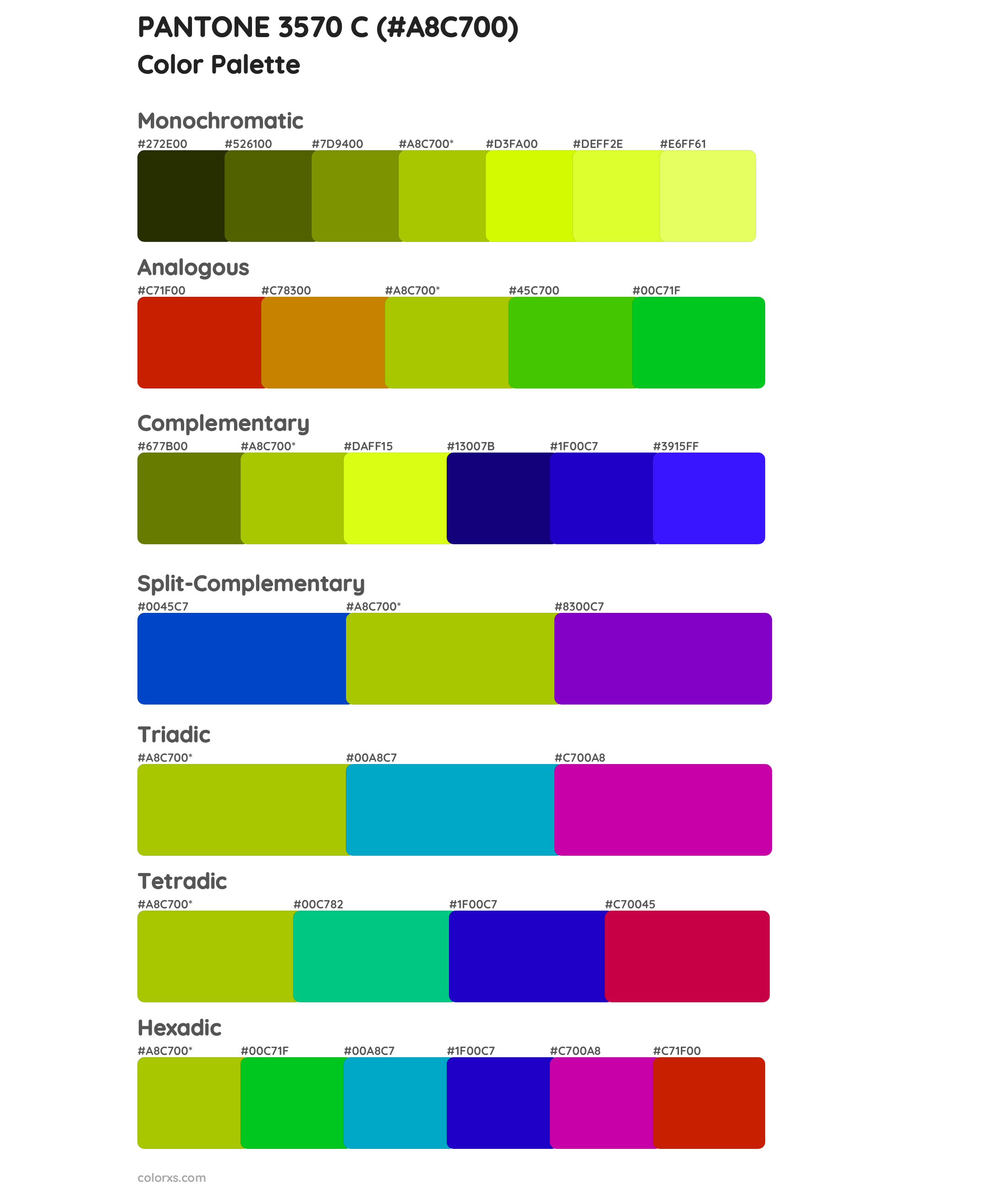 PANTONE 3570 C Color Scheme Palettes