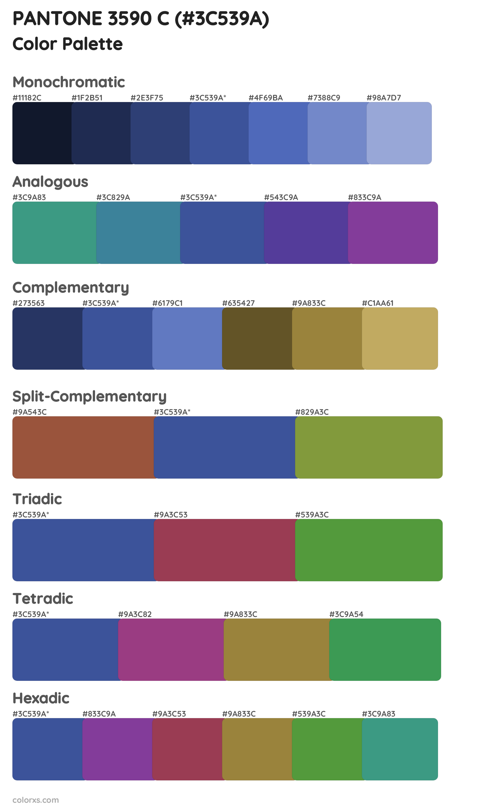 PANTONE 3590 C Color Scheme Palettes