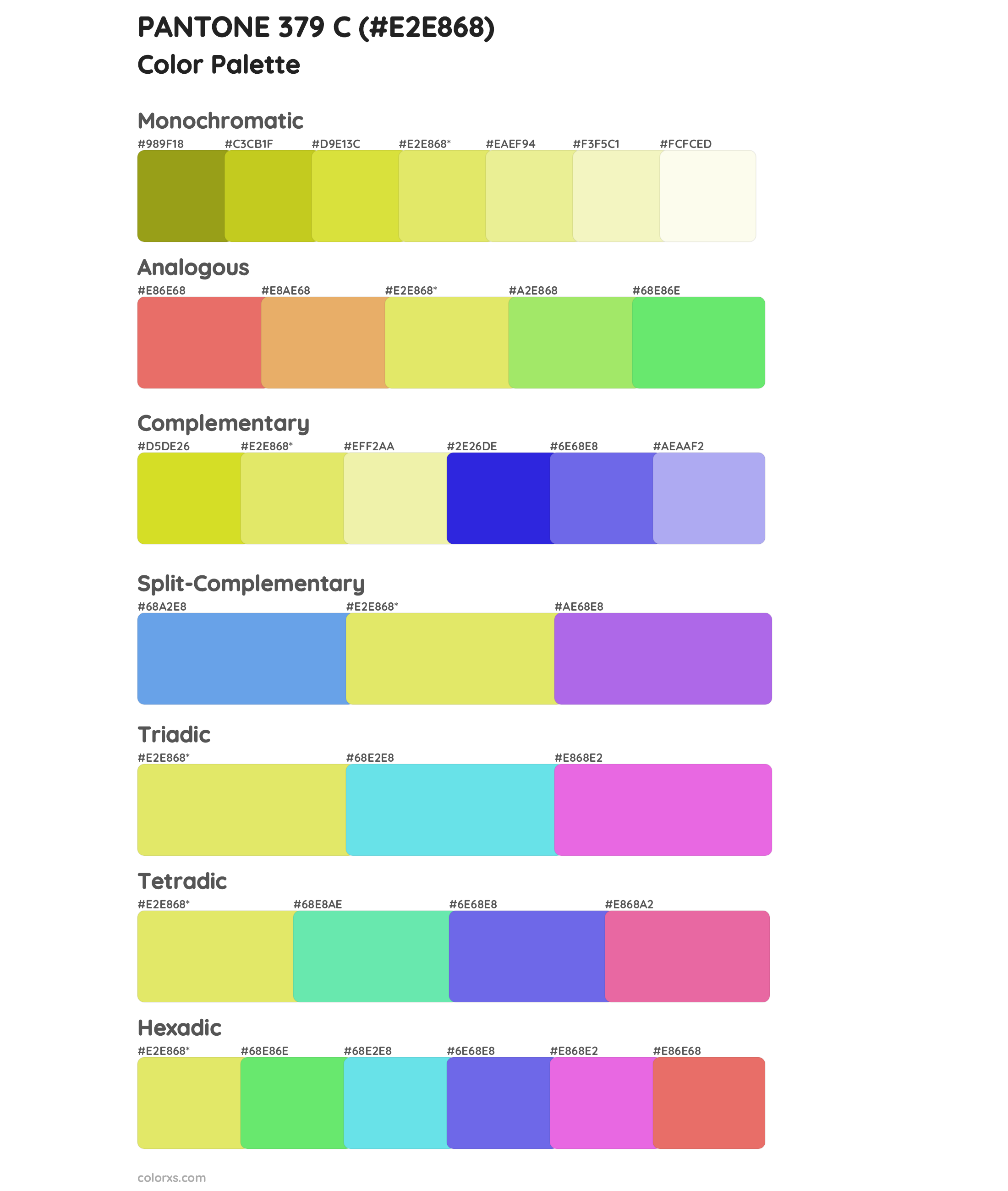 PANTONE 379 C Color Scheme Palettes