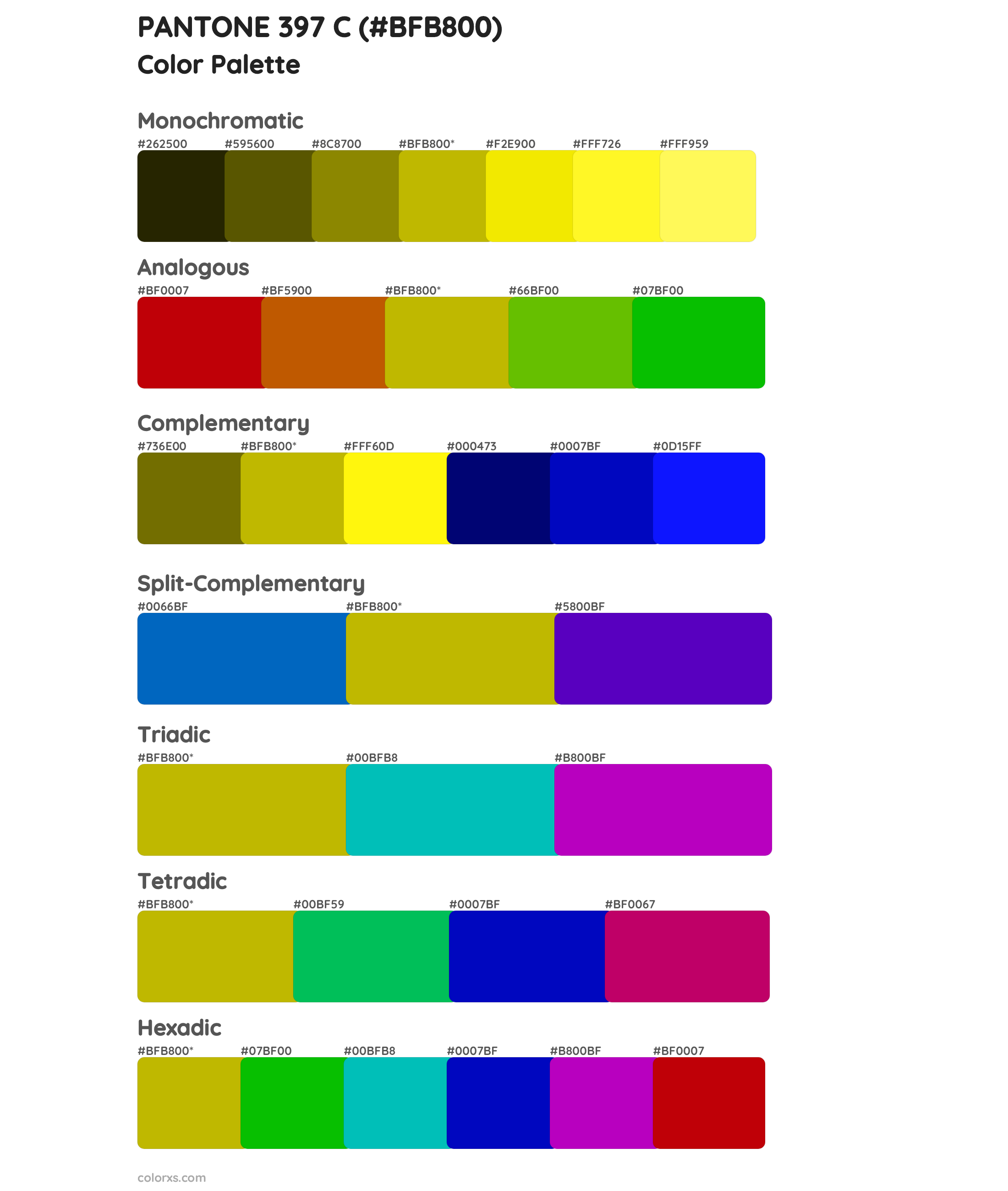 PANTONE 397 C Color Scheme Palettes