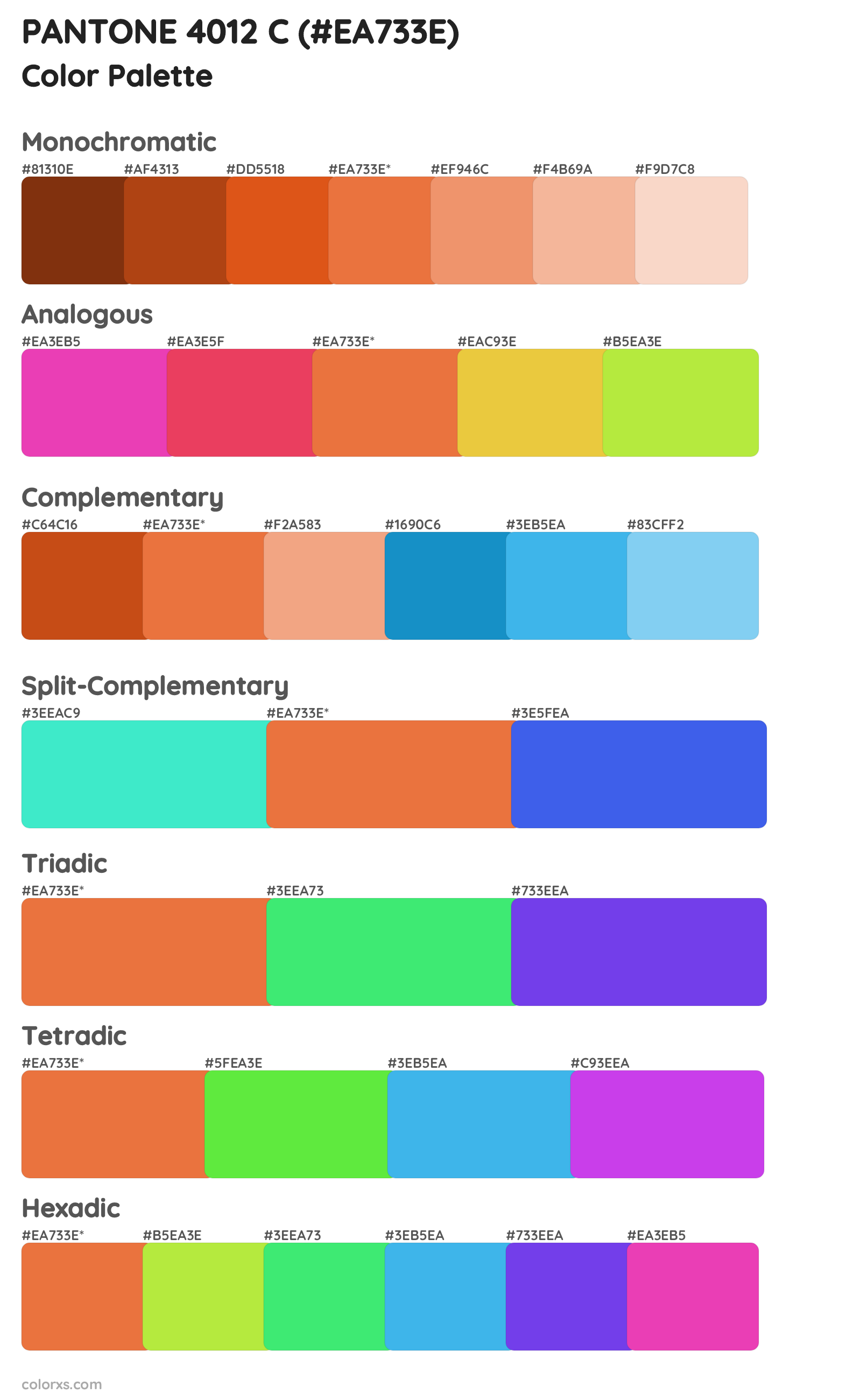 PANTONE 4012 C Color Scheme Palettes
