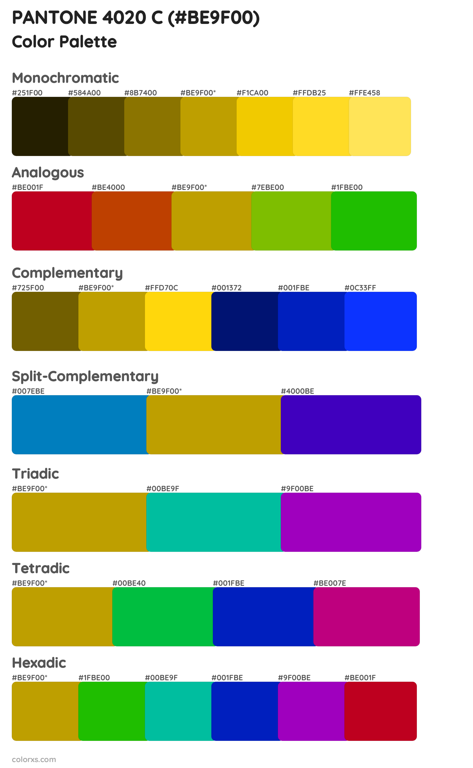PANTONE 4020 C Color Scheme Palettes