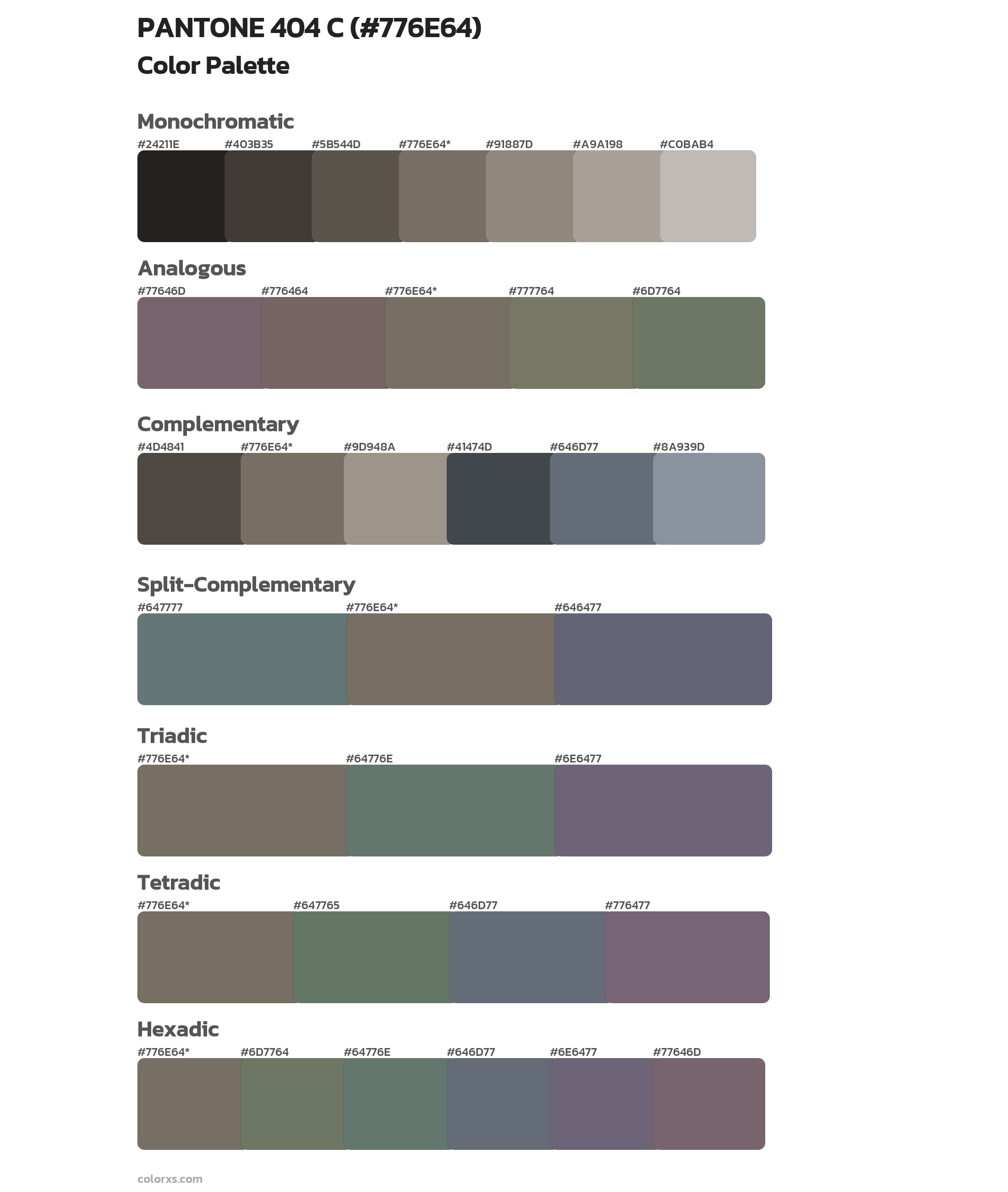 PANTONE 404 C Color Scheme Palettes