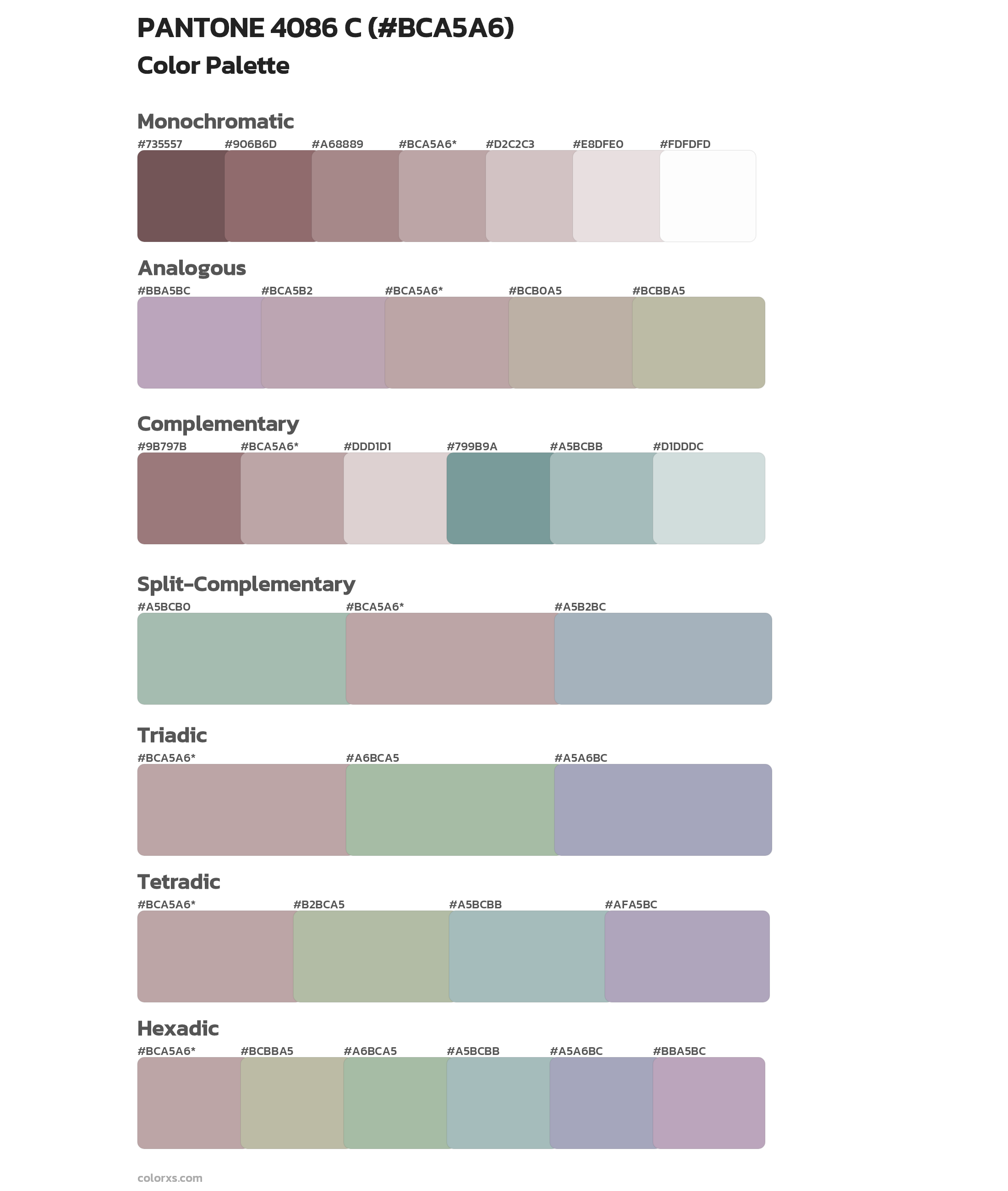 PANTONE 4086 C Color Scheme Palettes