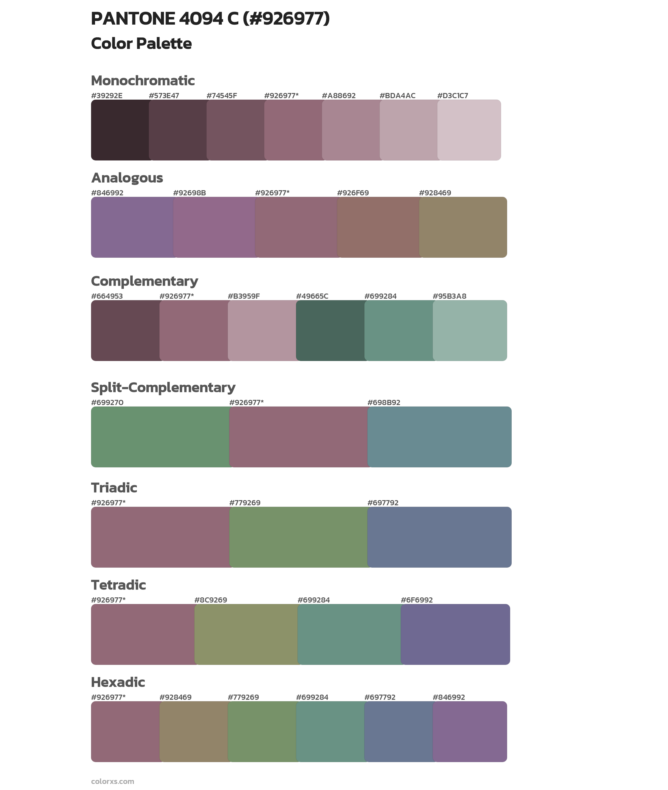 PANTONE 4094 C Color Scheme Palettes