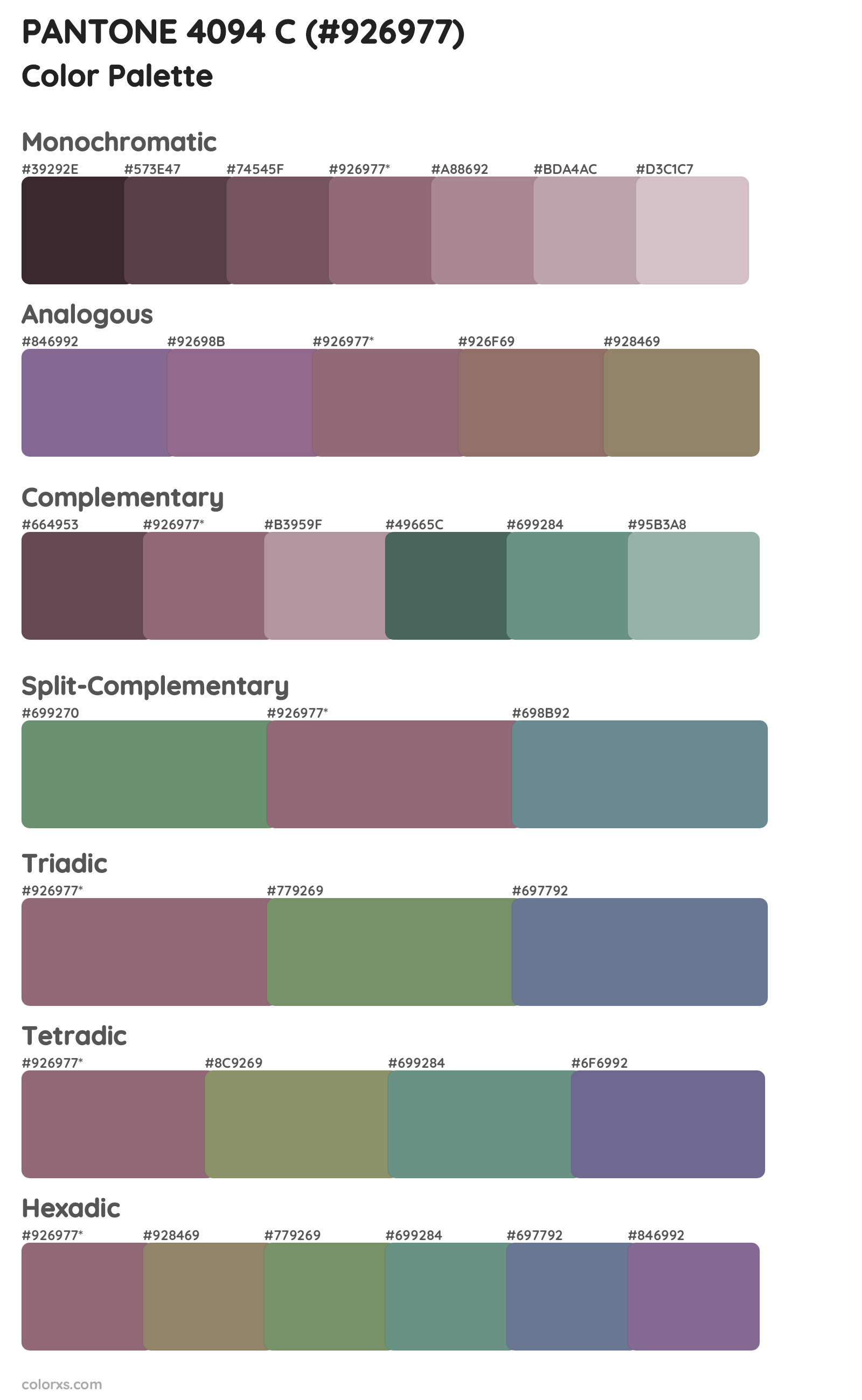 PANTONE 4094 C Color Scheme Palettes