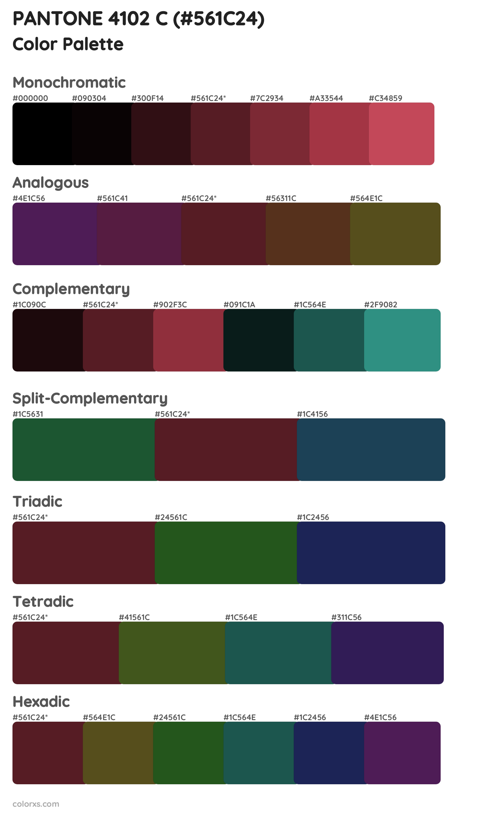 PANTONE 4102 C Color Scheme Palettes