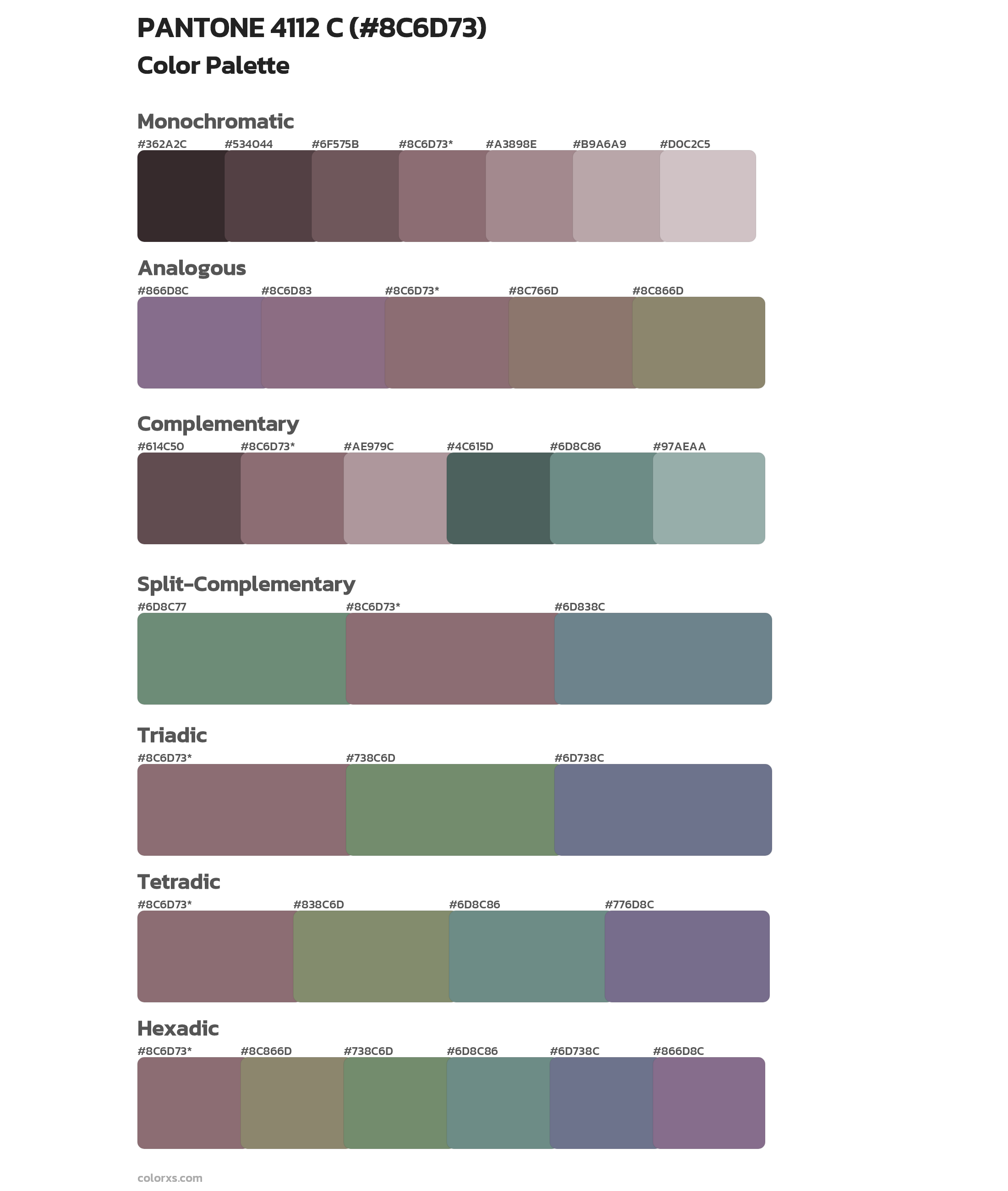 PANTONE 4112 C Color Scheme Palettes