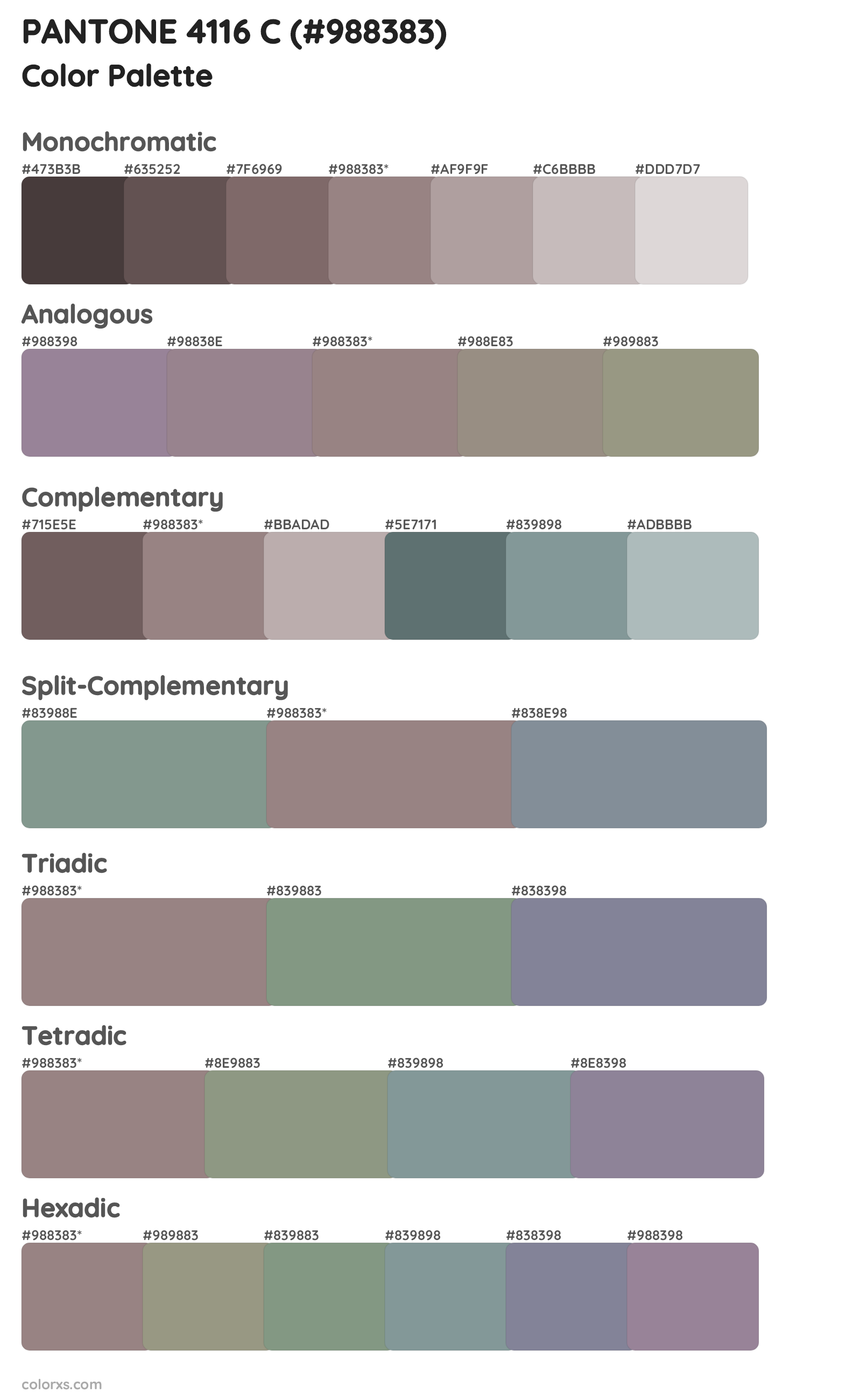 PANTONE 4116 C Color Scheme Palettes