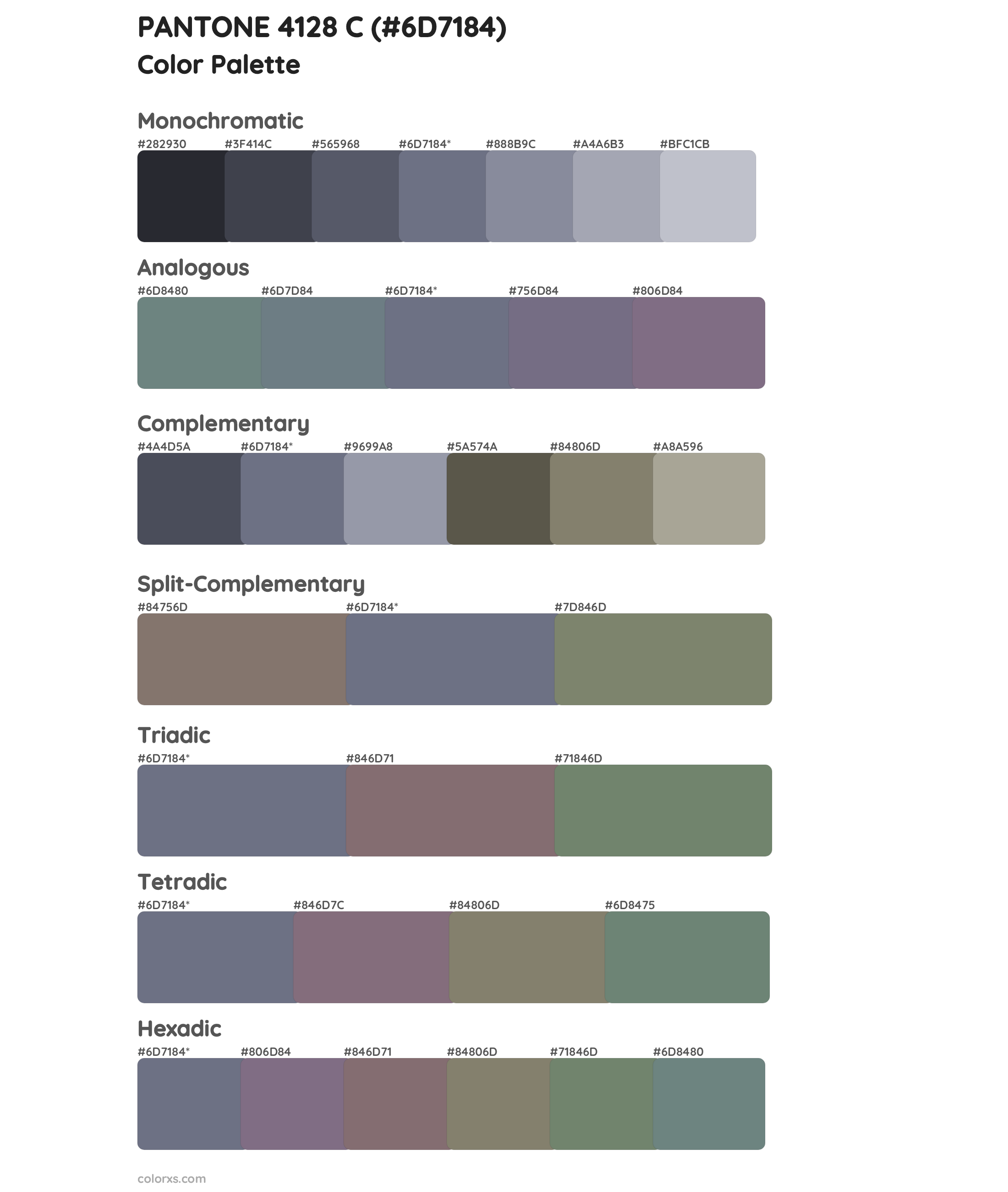 PANTONE 4128 C Color Scheme Palettes