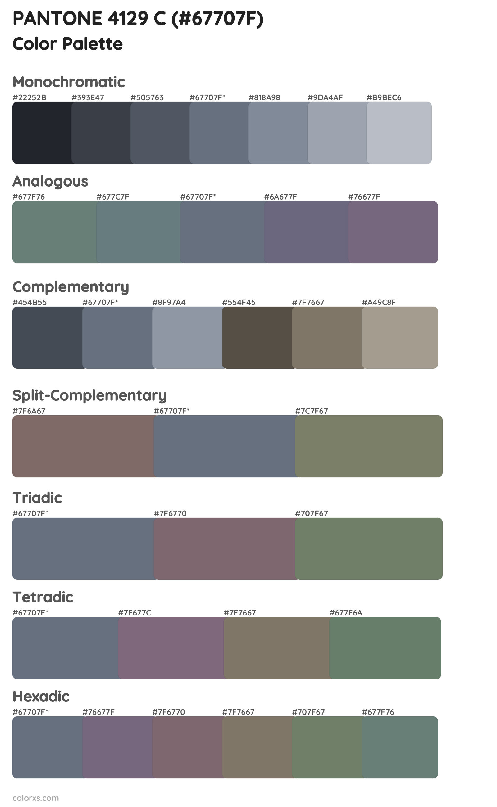 PANTONE 4129 C Color Scheme Palettes