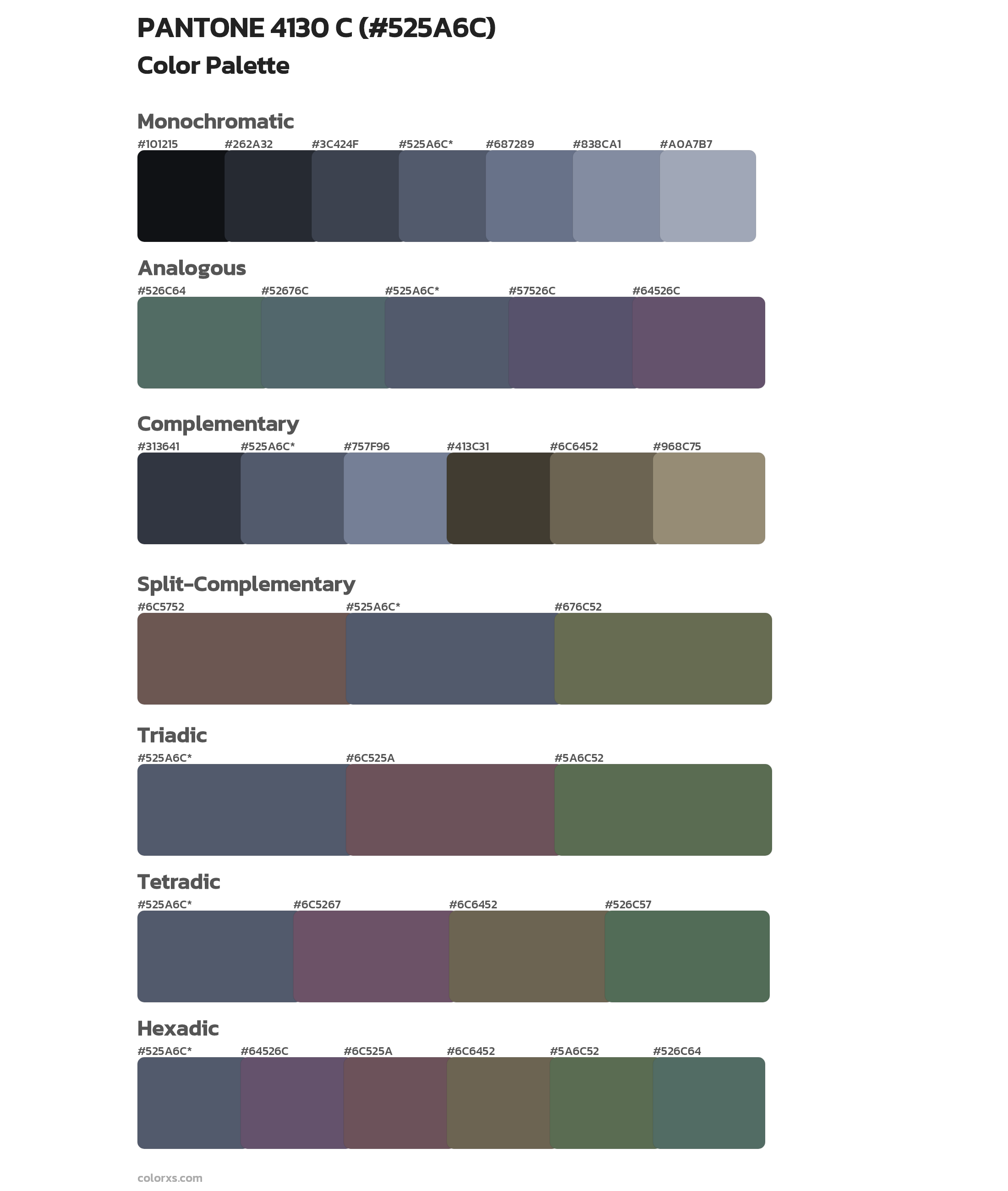 PANTONE 4130 C Color Scheme Palettes