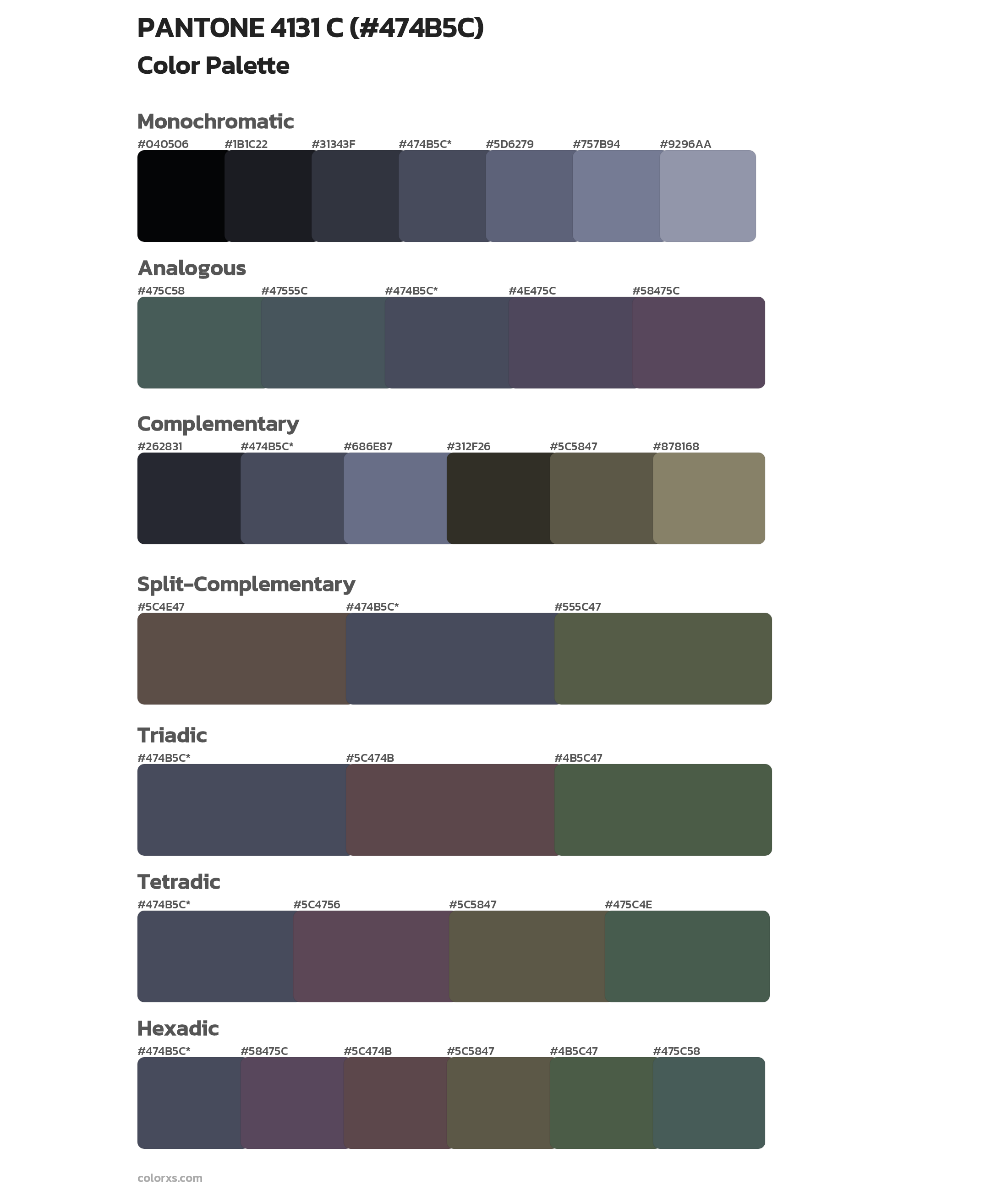 PANTONE 4131 C Color Scheme Palettes