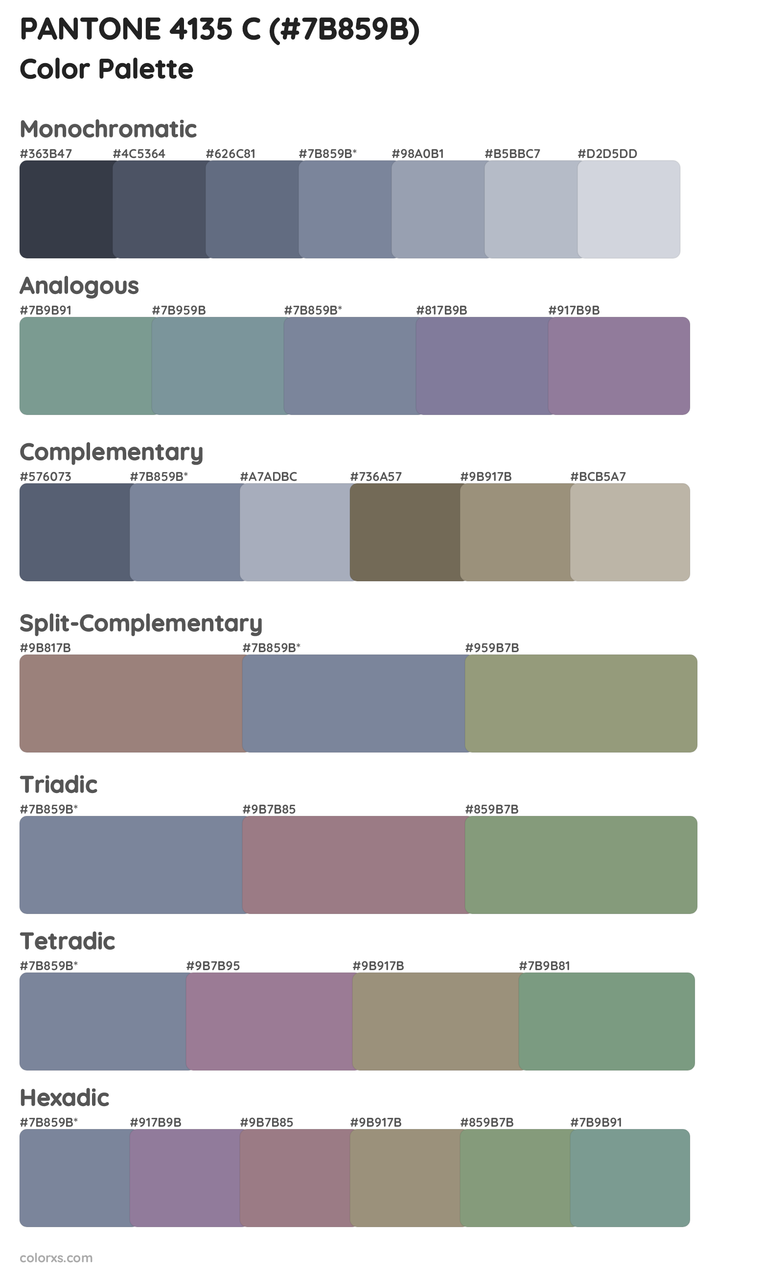 PANTONE 4135 C Color Scheme Palettes