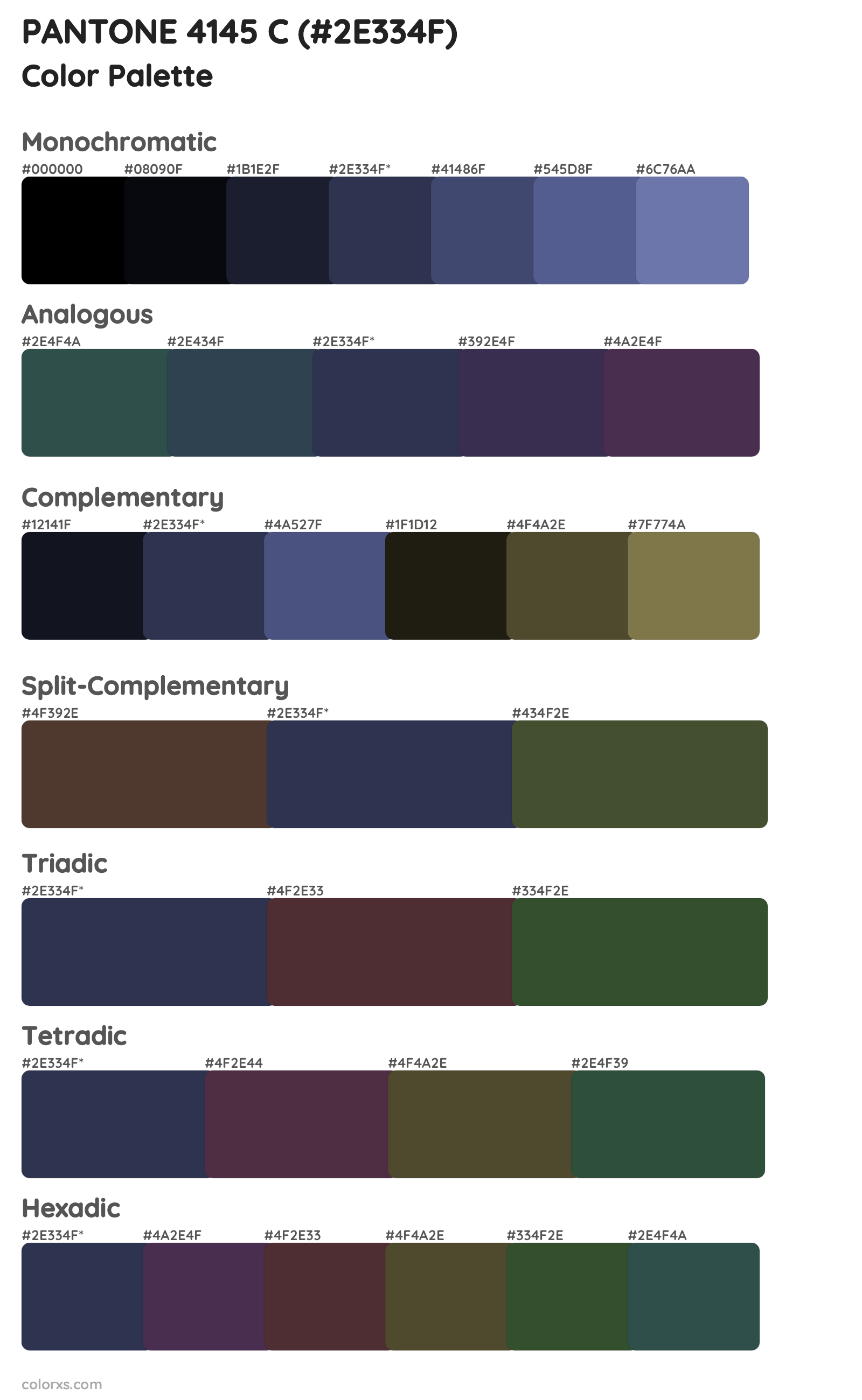 PANTONE 4145 C Color Scheme Palettes