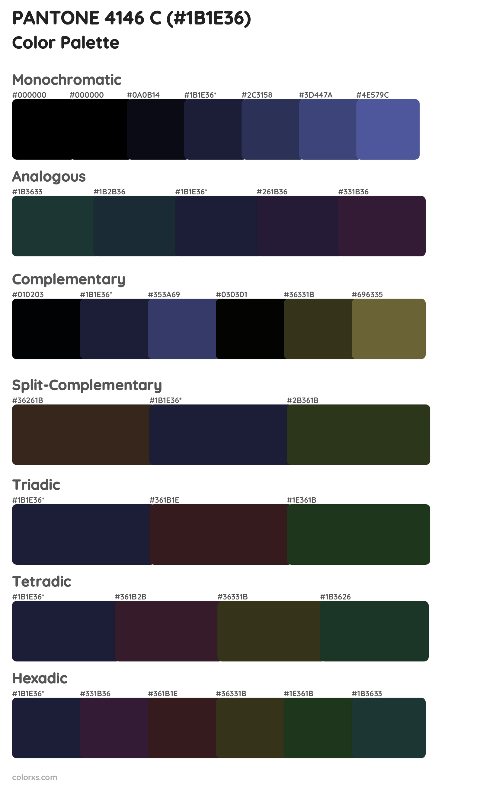 PANTONE 4146 C Color Scheme Palettes