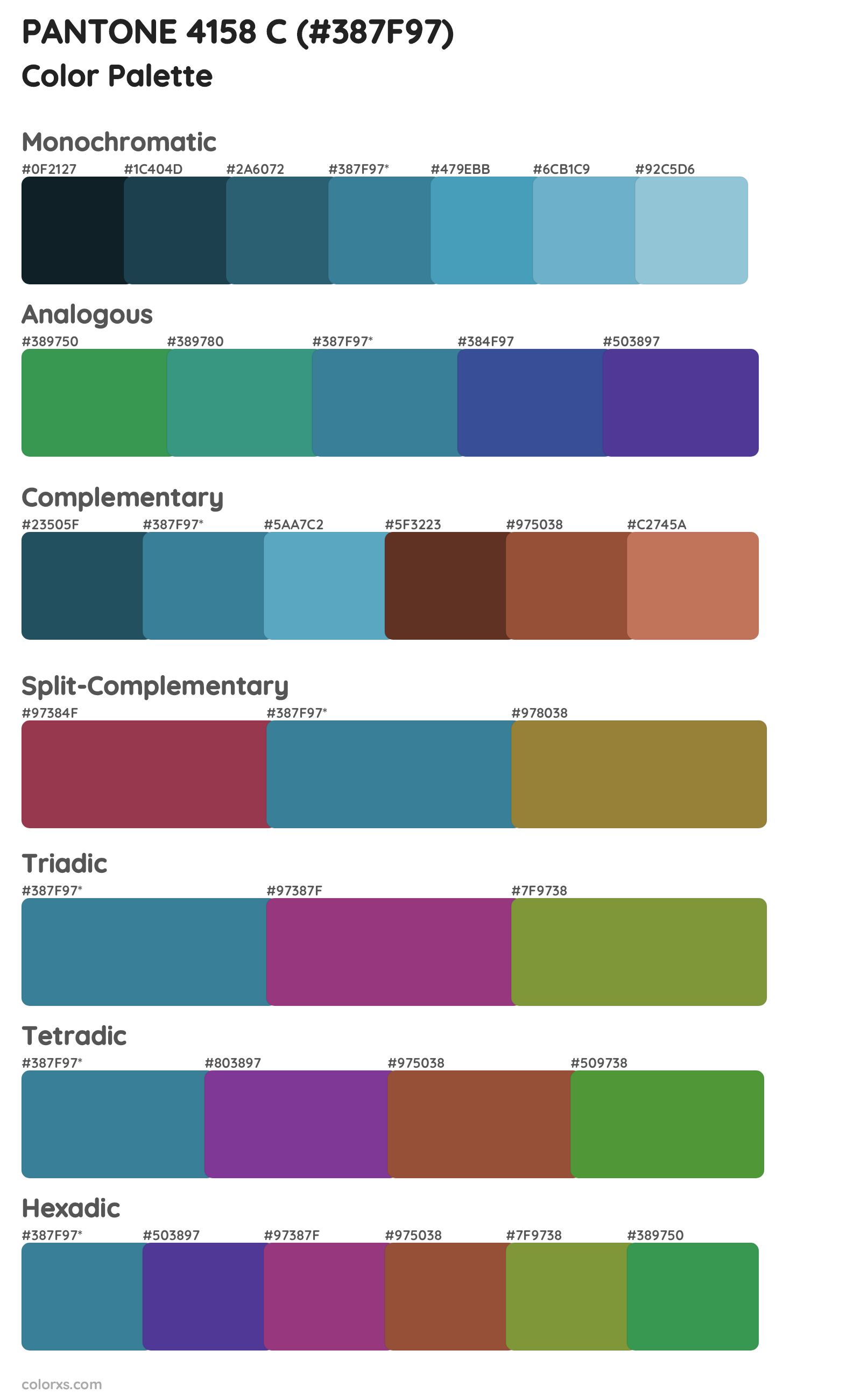 PANTONE 4158 C Color Scheme Palettes