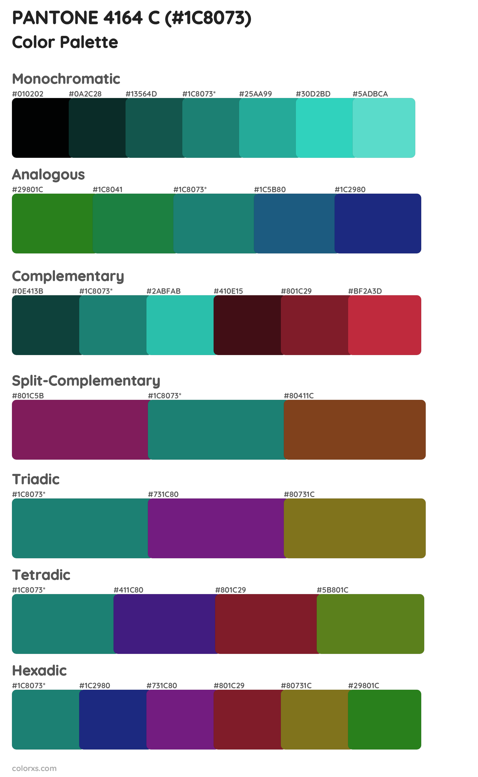 PANTONE 4164 C Color Scheme Palettes