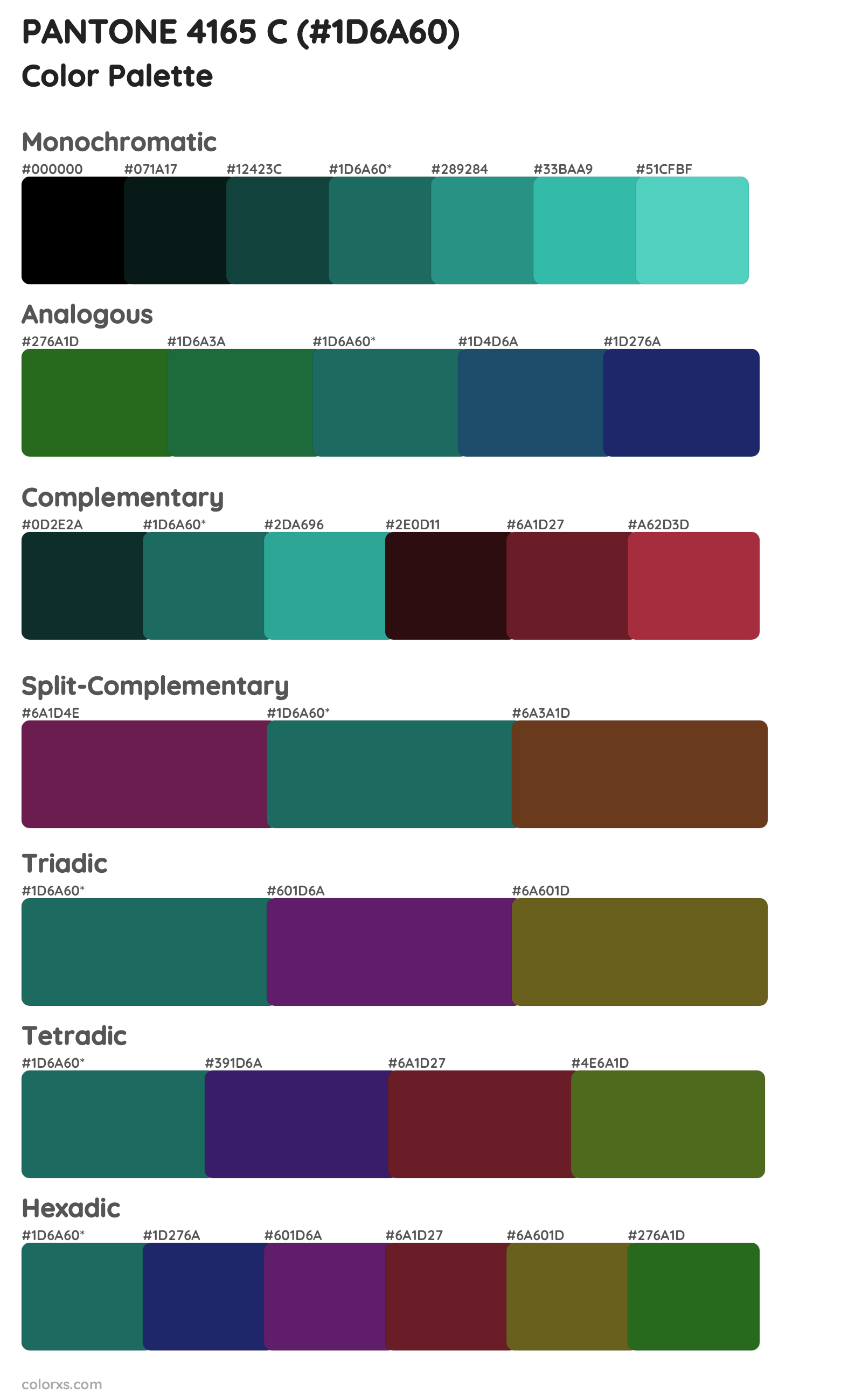 PANTONE 4165 C Color Scheme Palettes