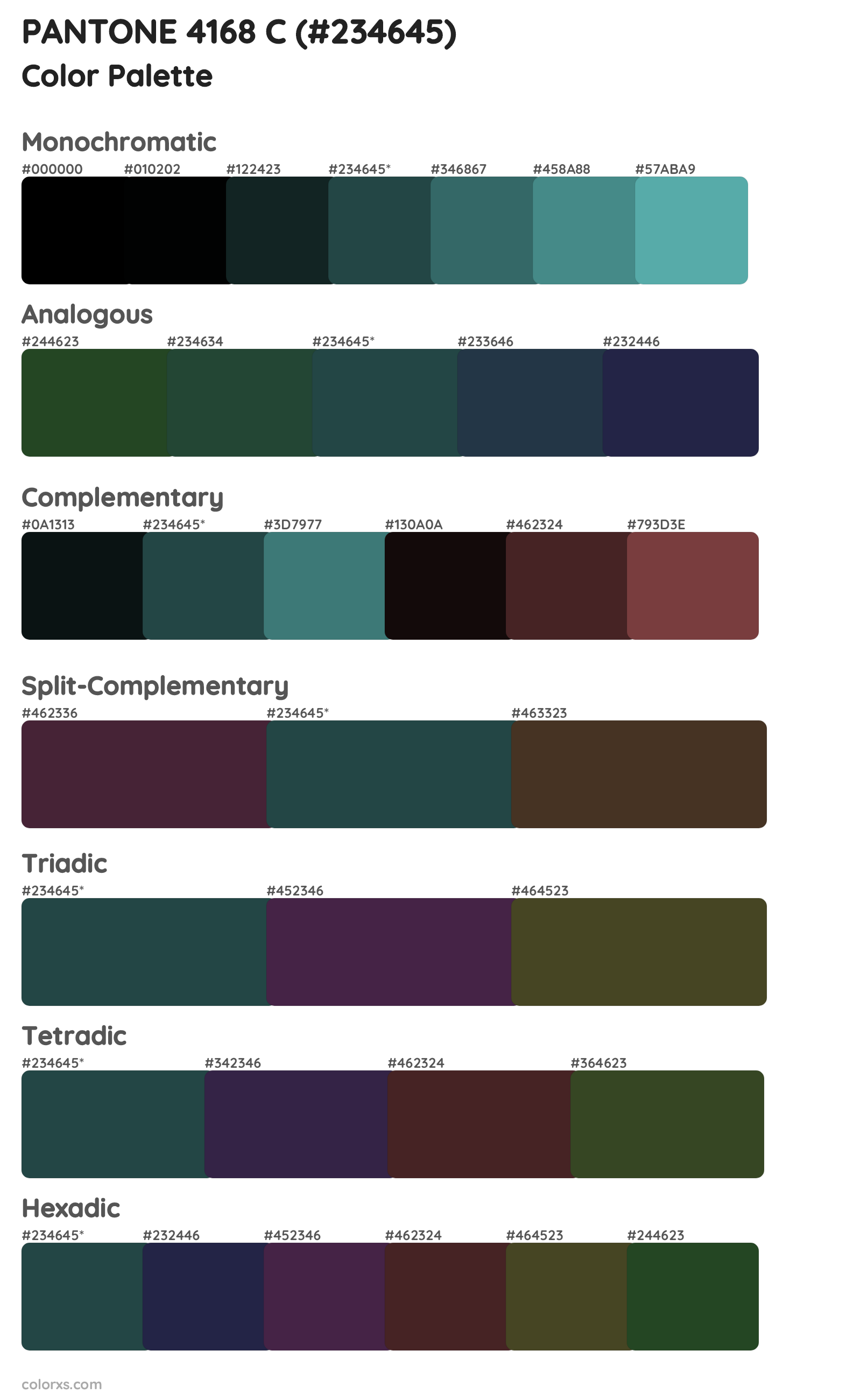 PANTONE 4168 C Color Scheme Palettes