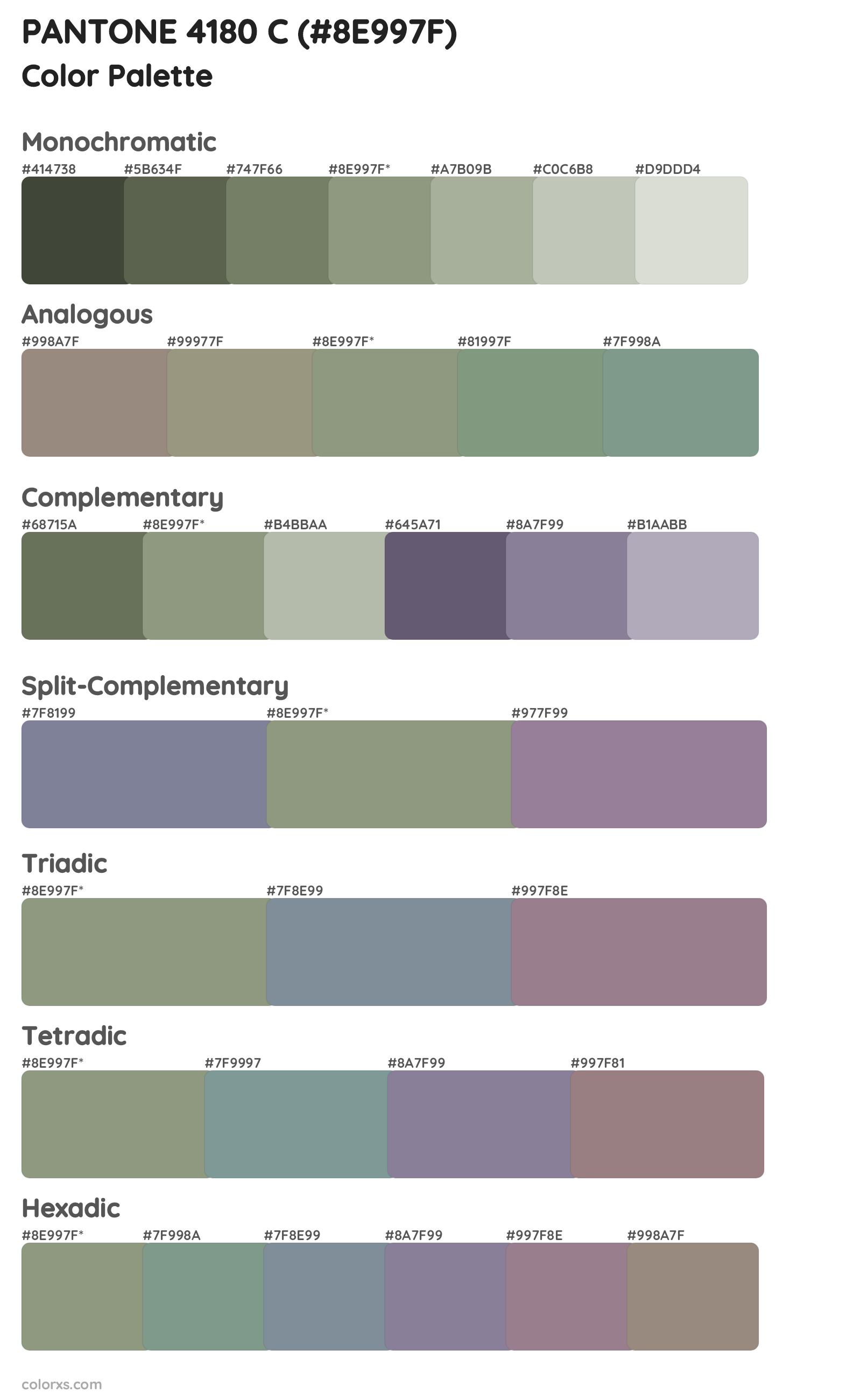 PANTONE 4180 C Color Scheme Palettes