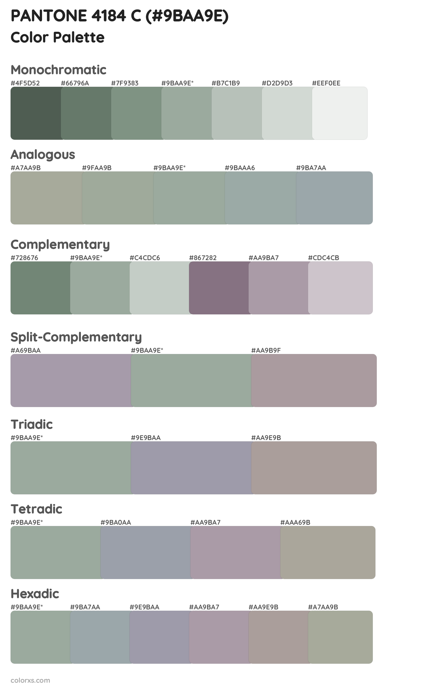 PANTONE 4184 C Color Scheme Palettes