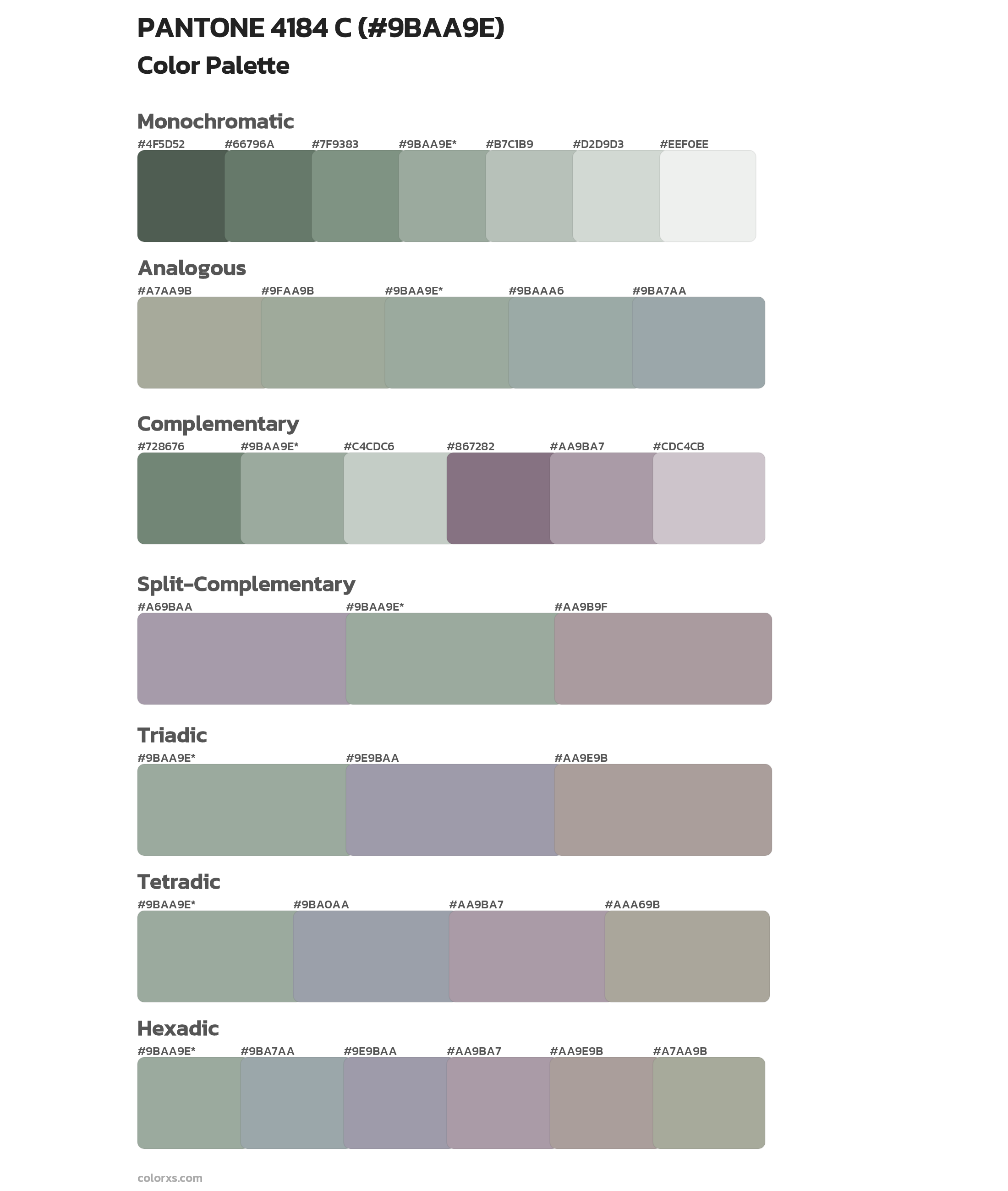 PANTONE 4184 C Color Scheme Palettes
