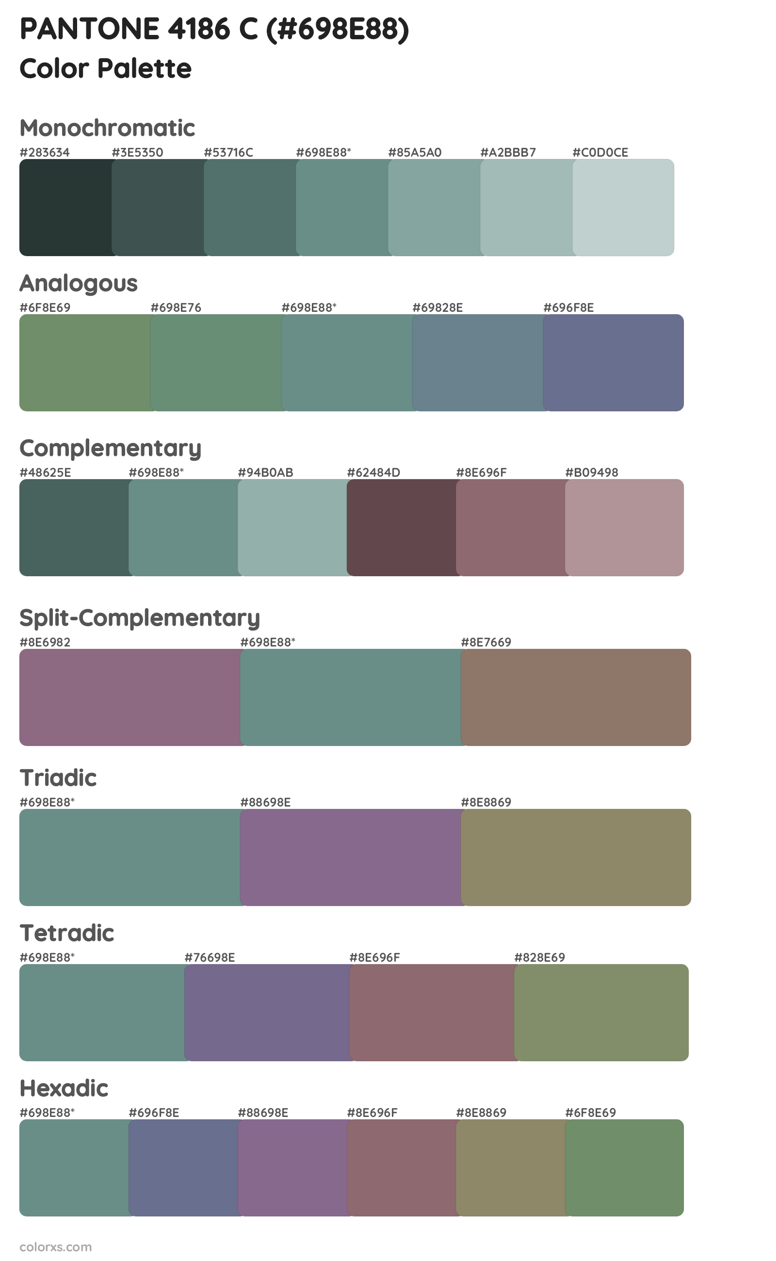 PANTONE 4186 C Color Scheme Palettes