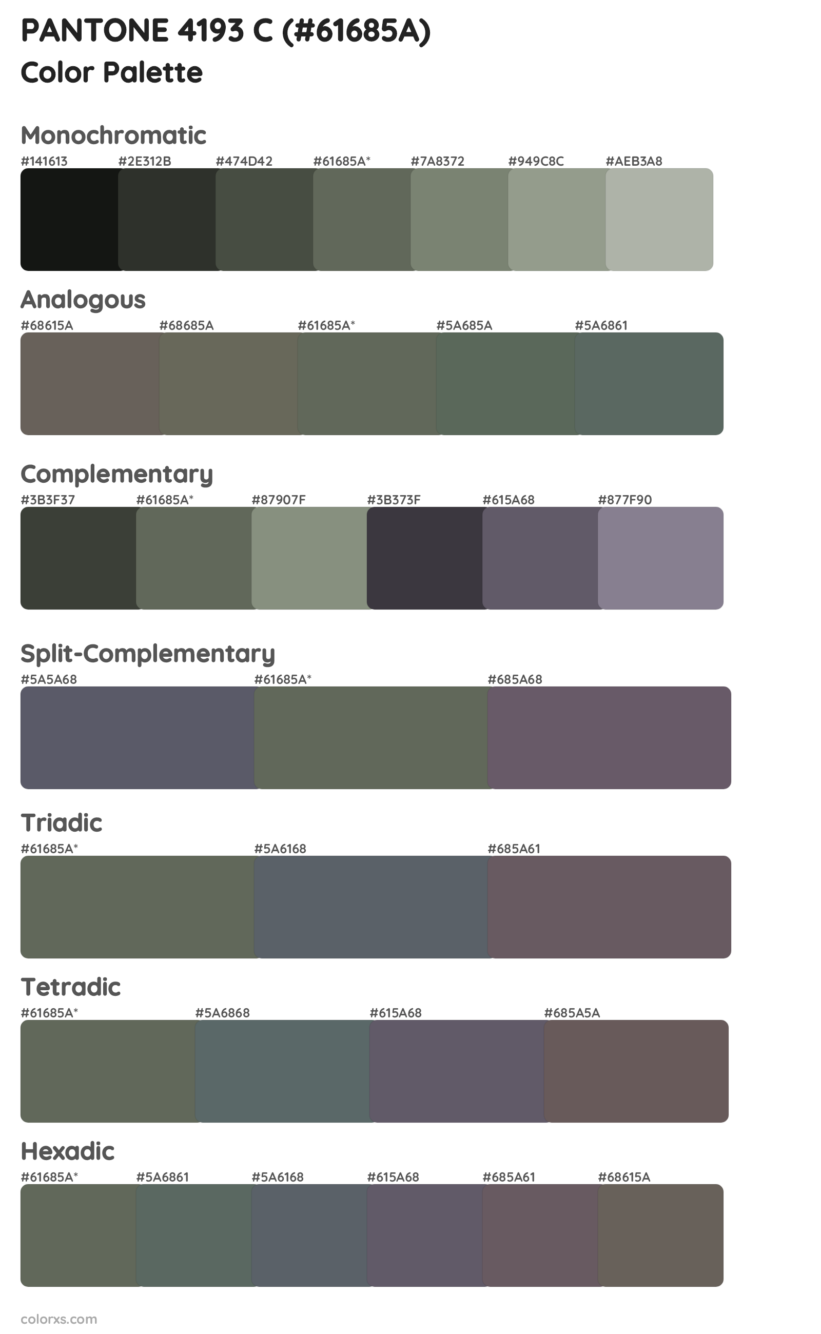 PANTONE 4193 C Color Scheme Palettes