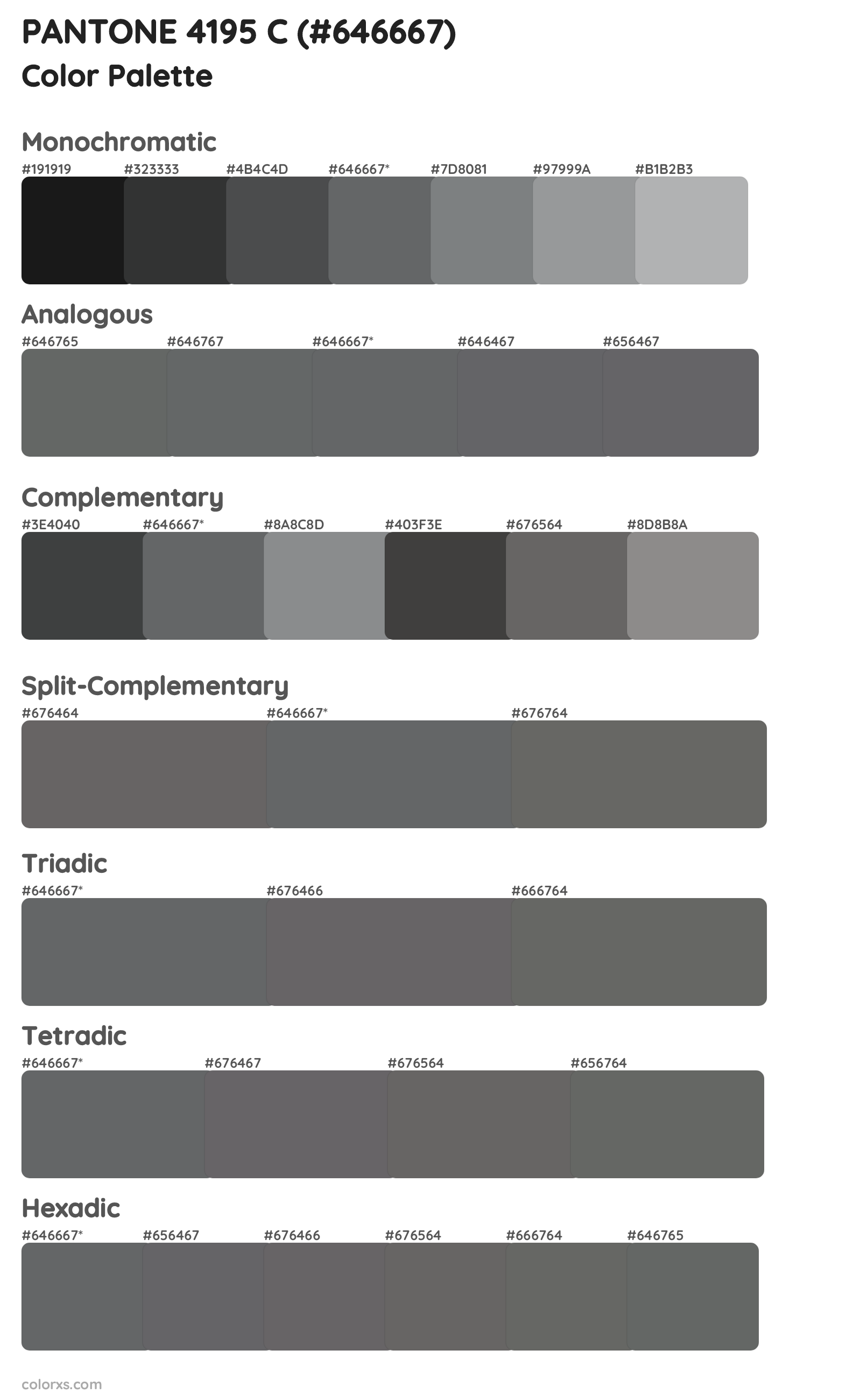 PANTONE 4195 C Color Scheme Palettes